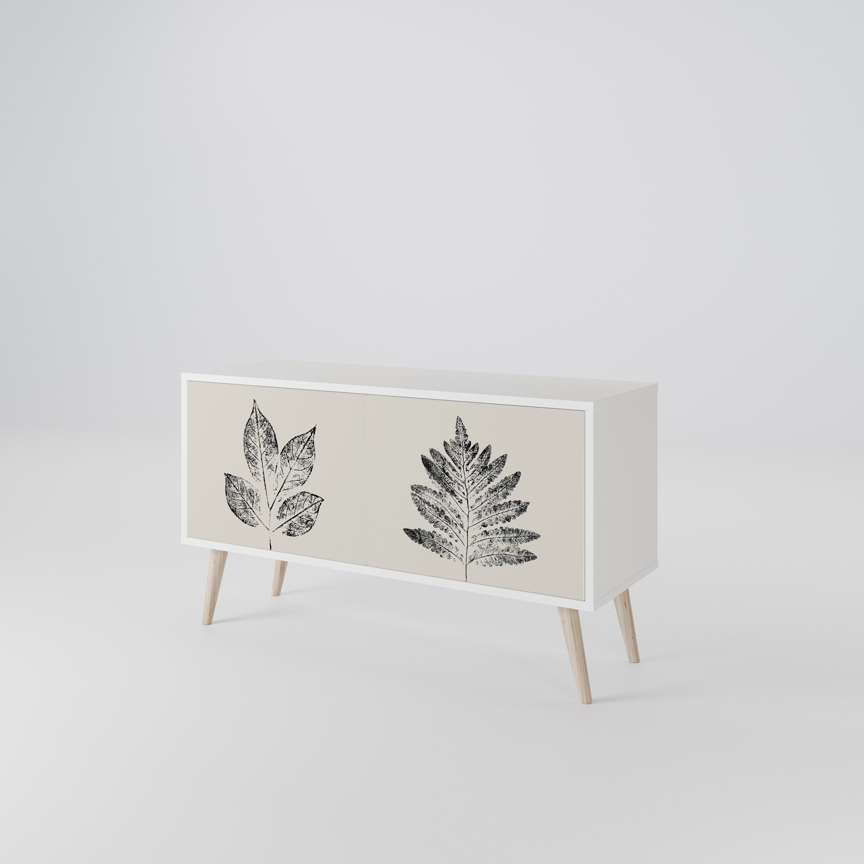 LEAFY STAMPS Kompaktowa szafka RTV 2-drzwiowa