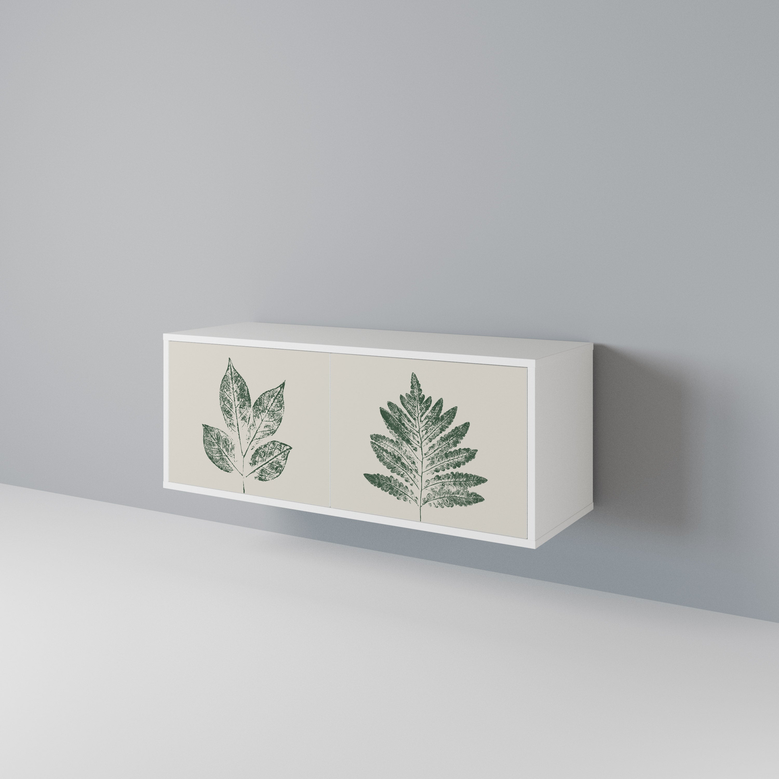 GREEN LEAFY STAMPS Kompaktowa szafka RTV 2-drzwiowa