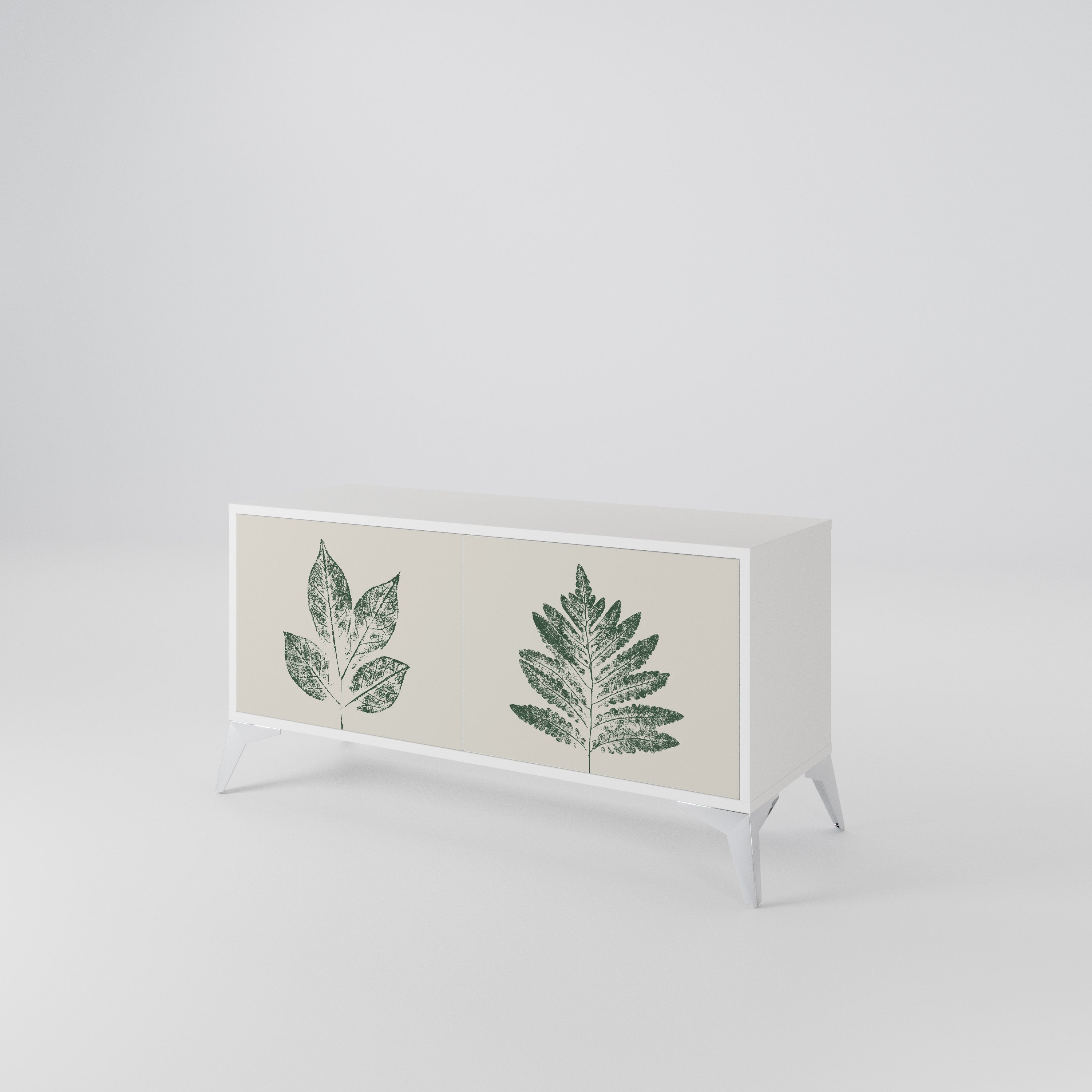 GREEN LEAFY STAMPS Kompaktowa szafka RTV 2-drzwiowa