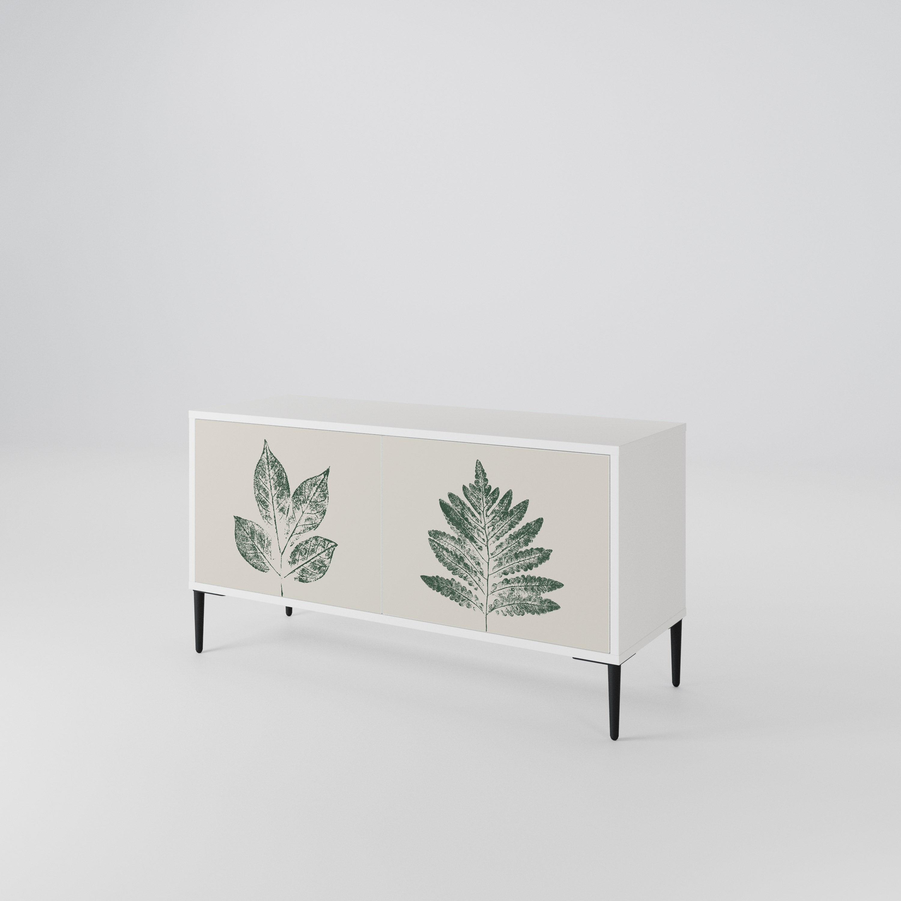 GREEN LEAFY STAMPS Kompaktowa szafka RTV 2-drzwiowa