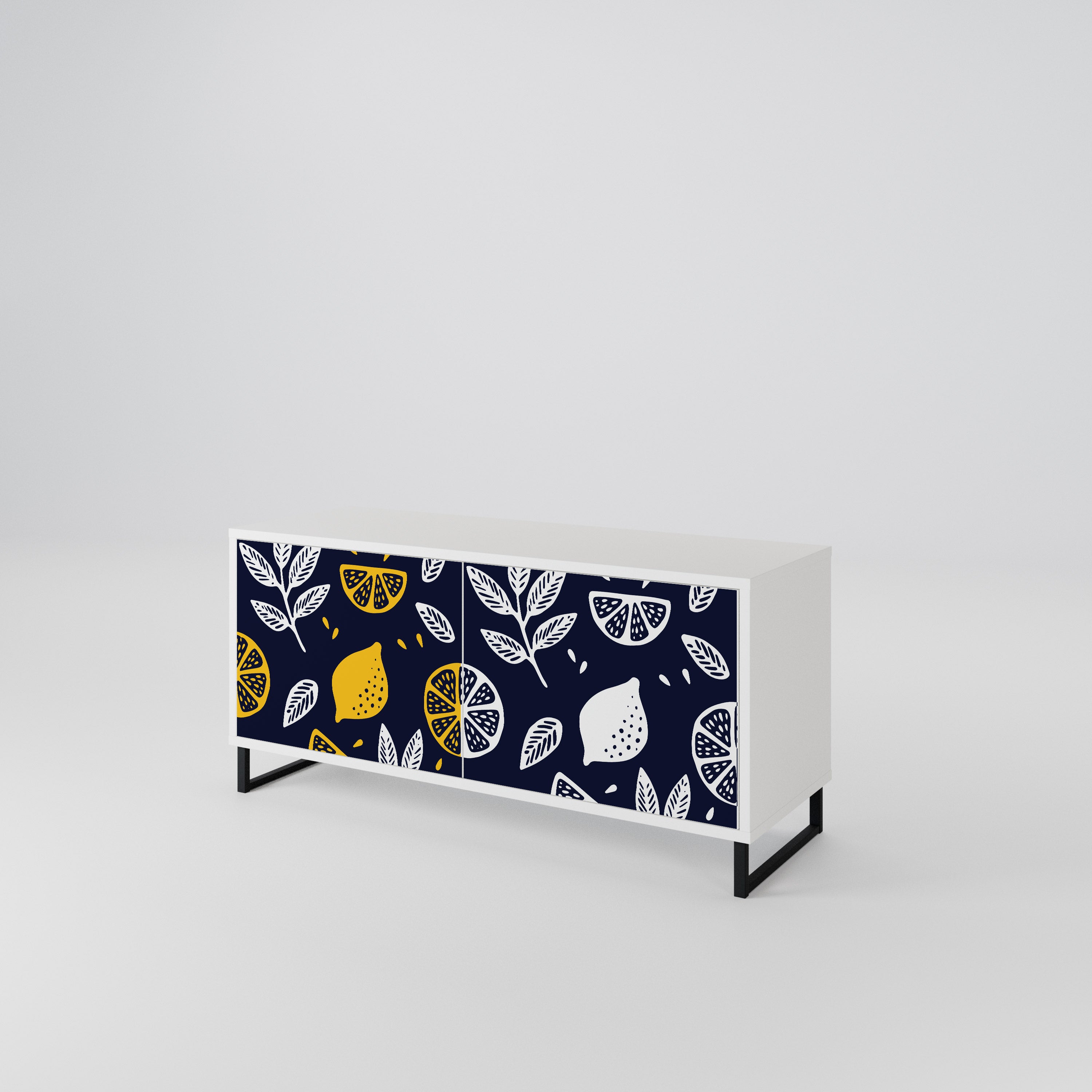 CITRUS BLACK AND WHITE Kompaktowa szafka RTV 2-drzwiowa