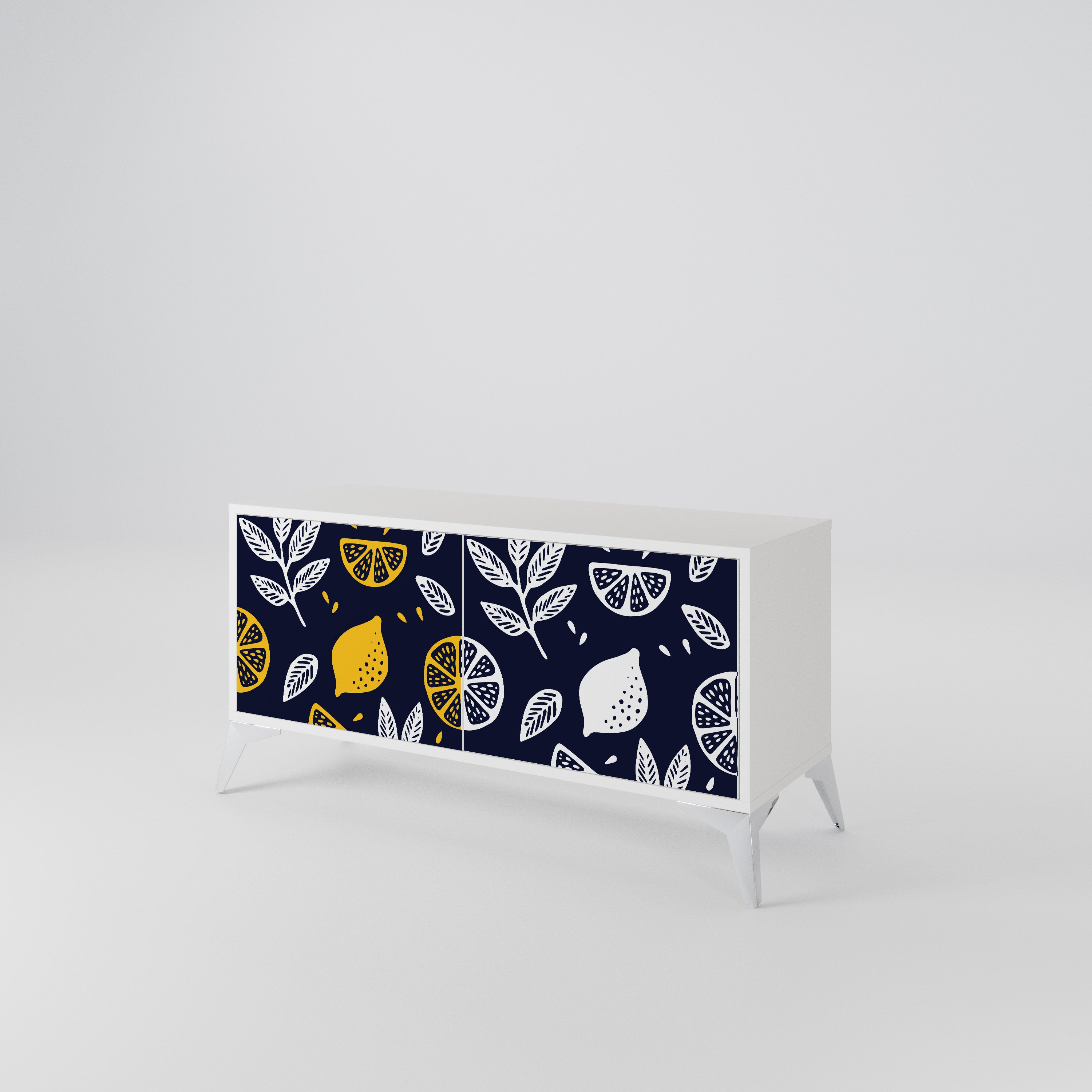 CITRUS BLACK AND WHITE Kompaktowa szafka RTV 2-drzwiowa