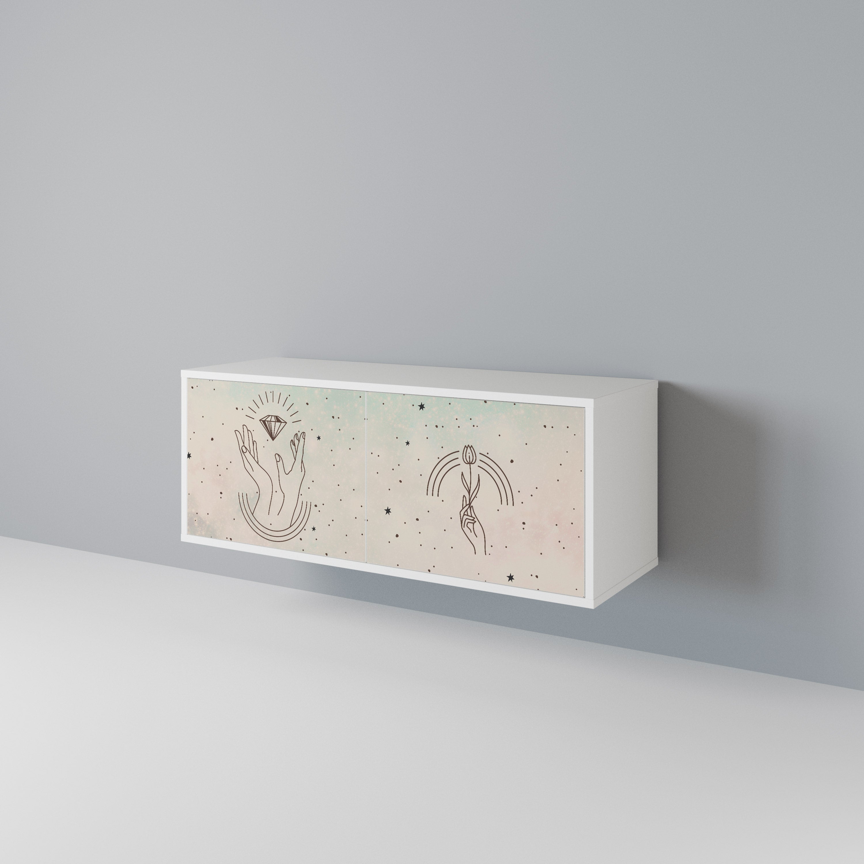 DELICATE BEAUTY Kompaktowa szafka RTV 2-drzwiowa