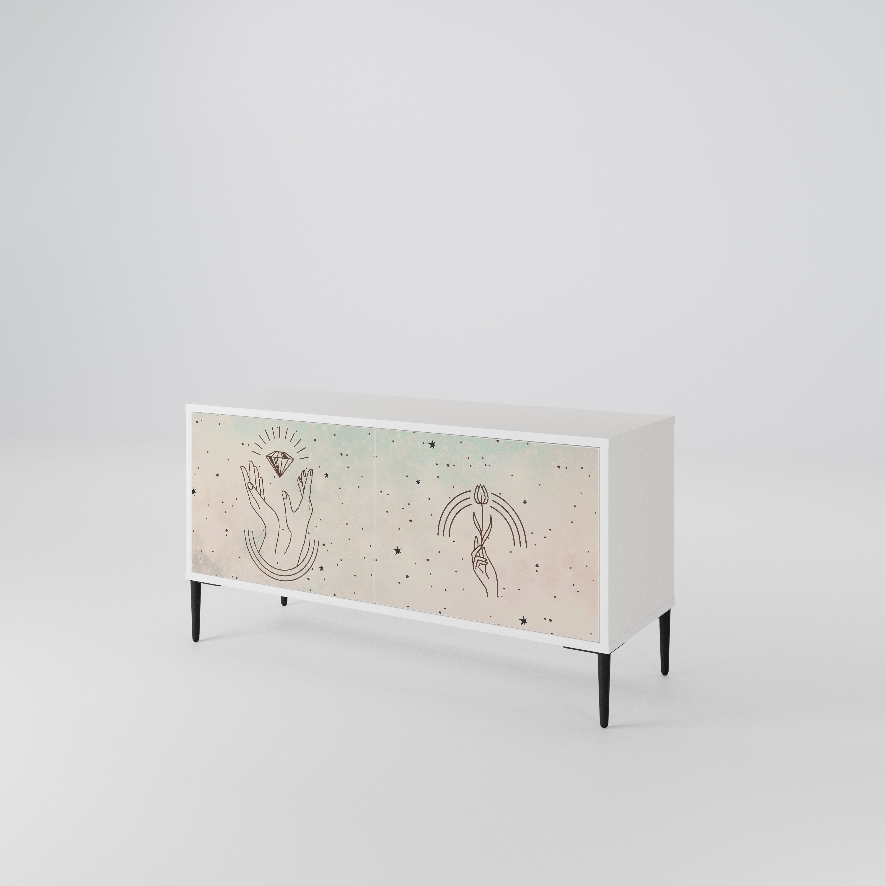 DELICATE BEAUTY Kompaktowa szafka RTV 2-drzwiowa
