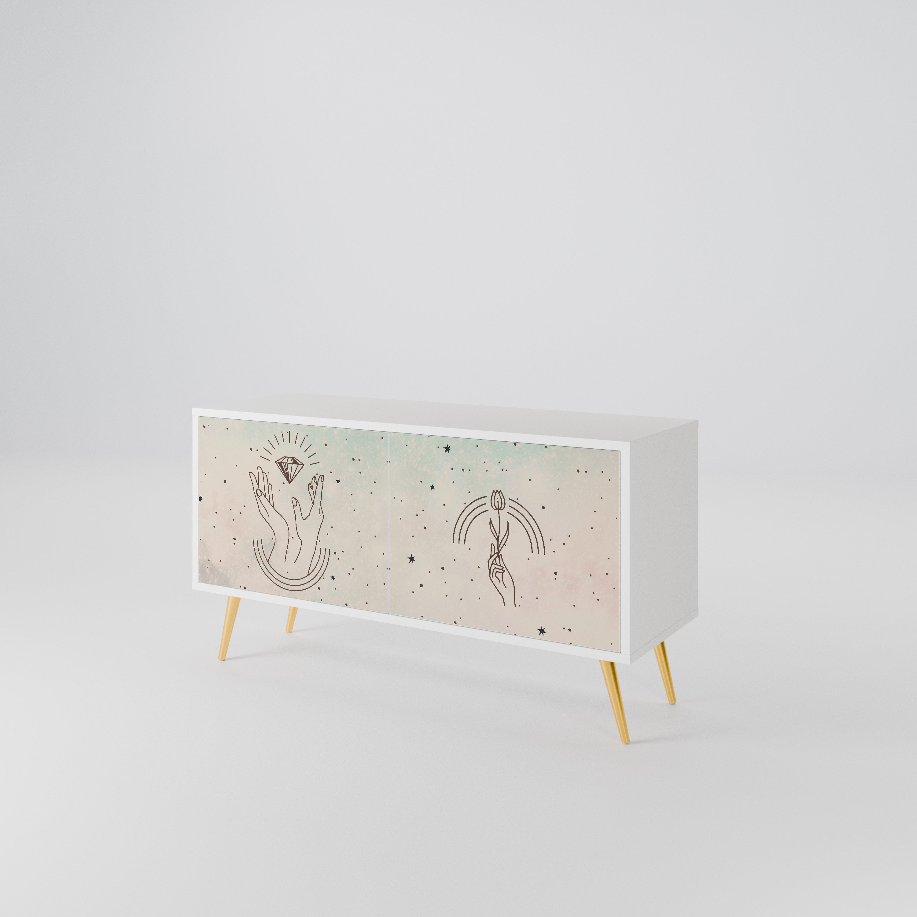 DELICATE BEAUTY Kompaktowa szafka RTV 2-drzwiowa