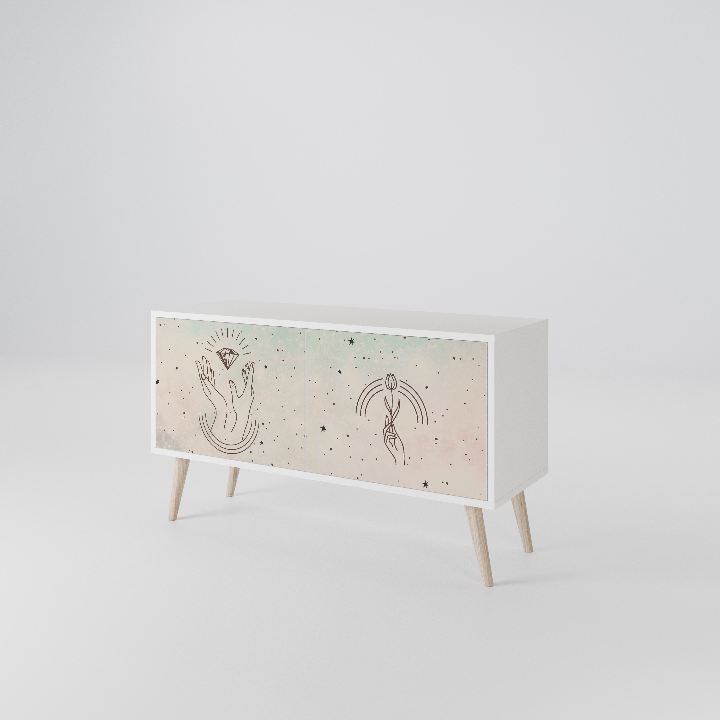 DELICATE BEAUTY Kompaktowa szafka RTV 2-drzwiowa