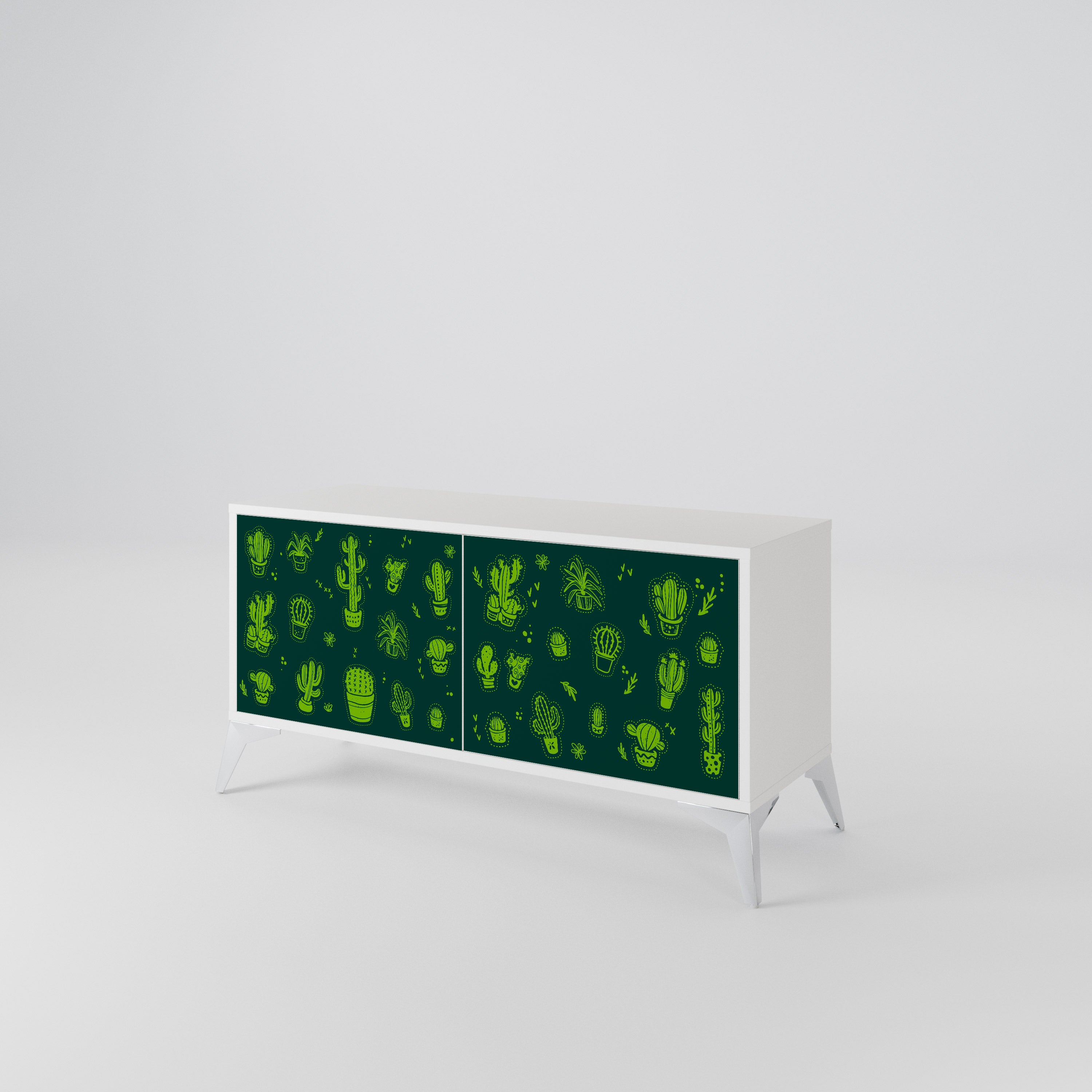 DESERT GREEN Kompaktowa szafka RTV 2-drzwiowa