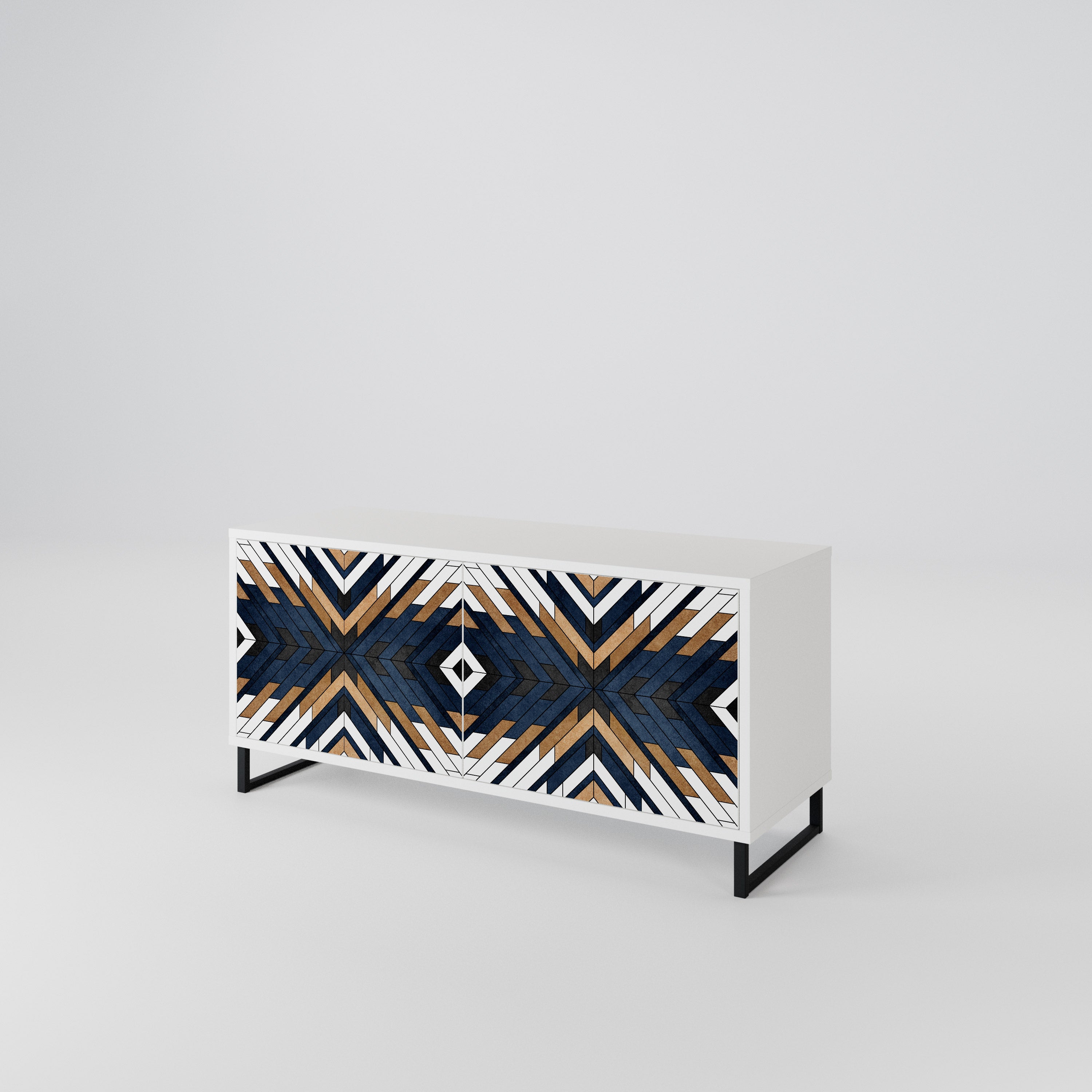 ARTFUL GEOMETRY Kompaktowa szafka RTV 2-drzwiowa