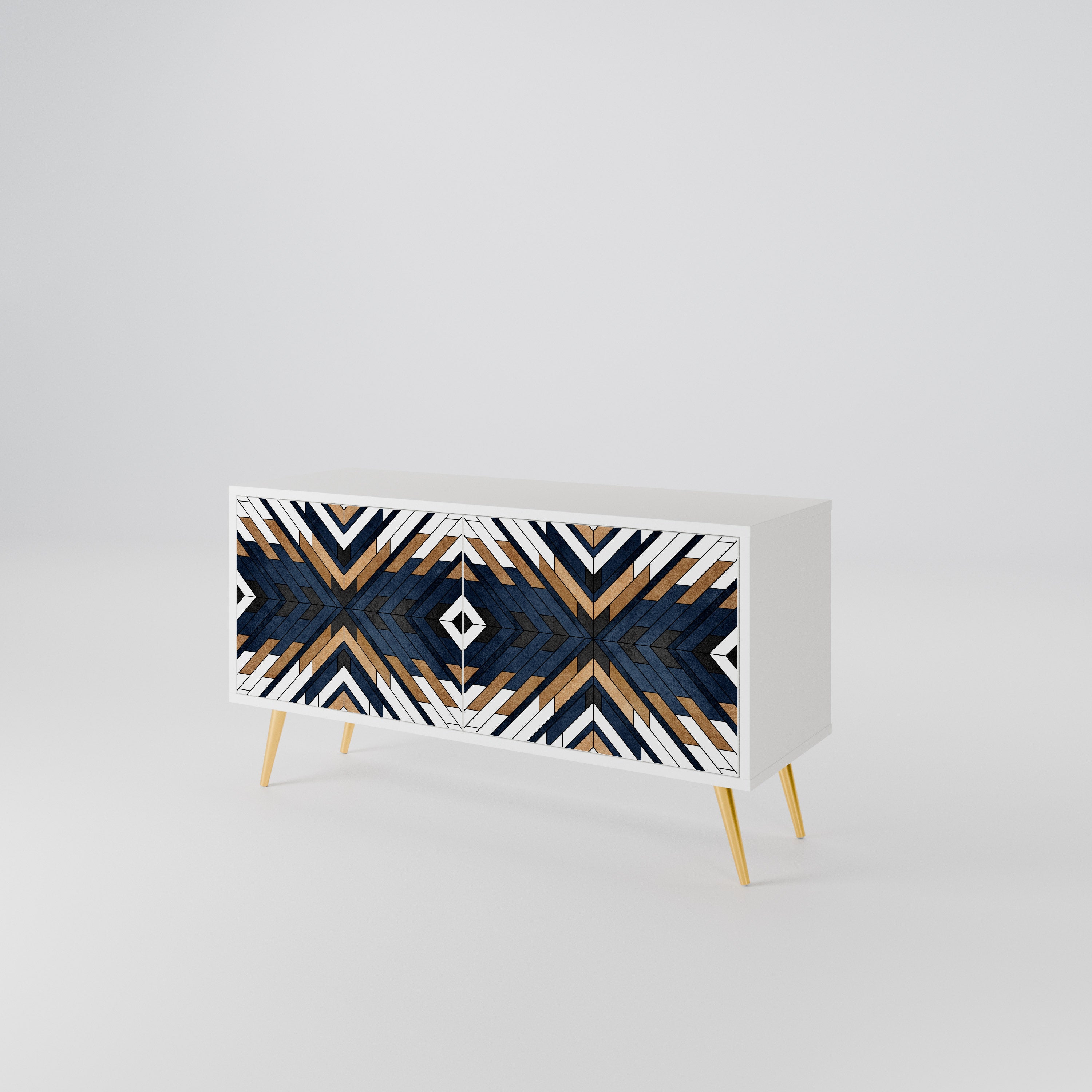 ARTFUL GEOMETRY Kompaktowa szafka RTV 2-drzwiowa