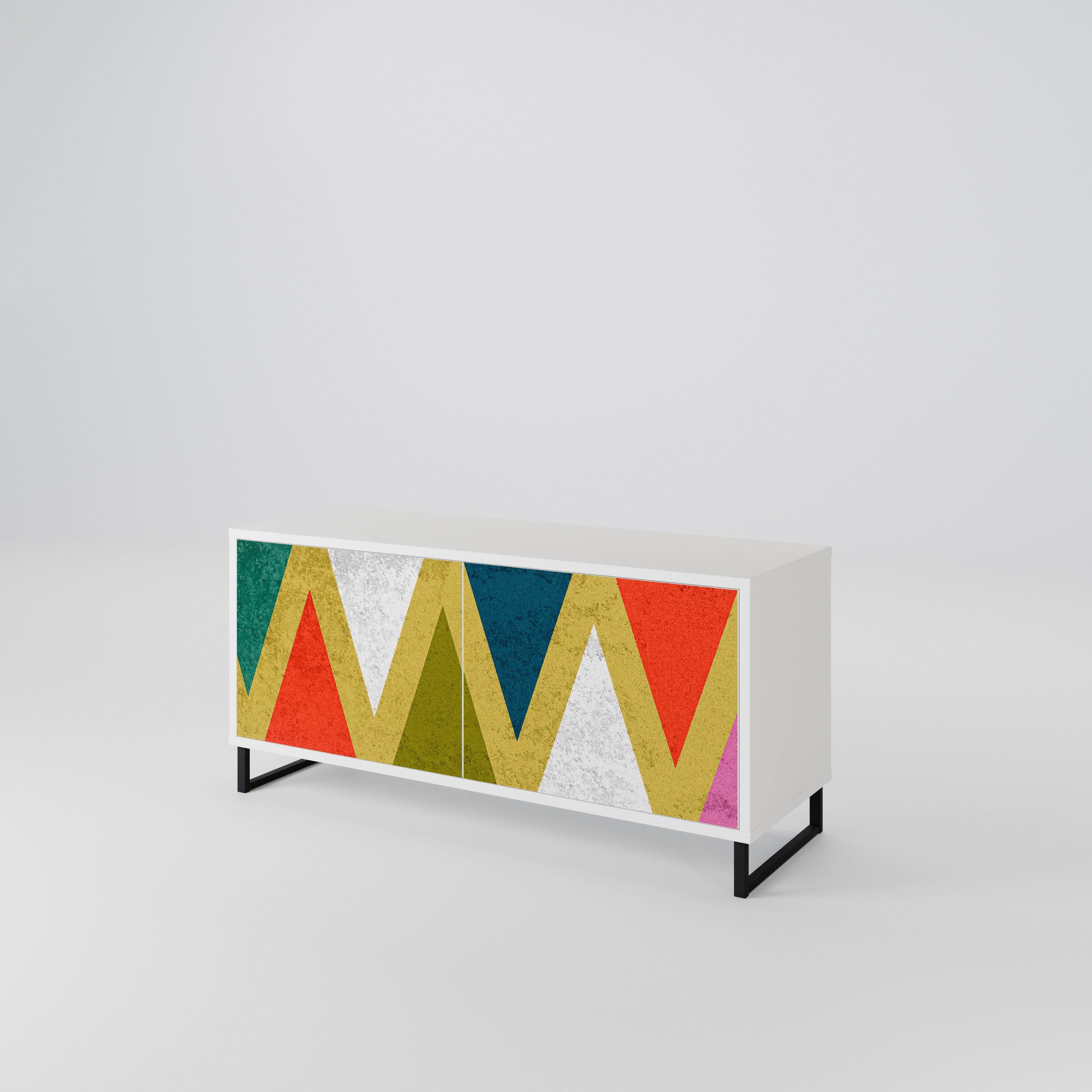 COLORFUL TRIANGLES Kompaktowa szafka RTV 2-drzwiowa