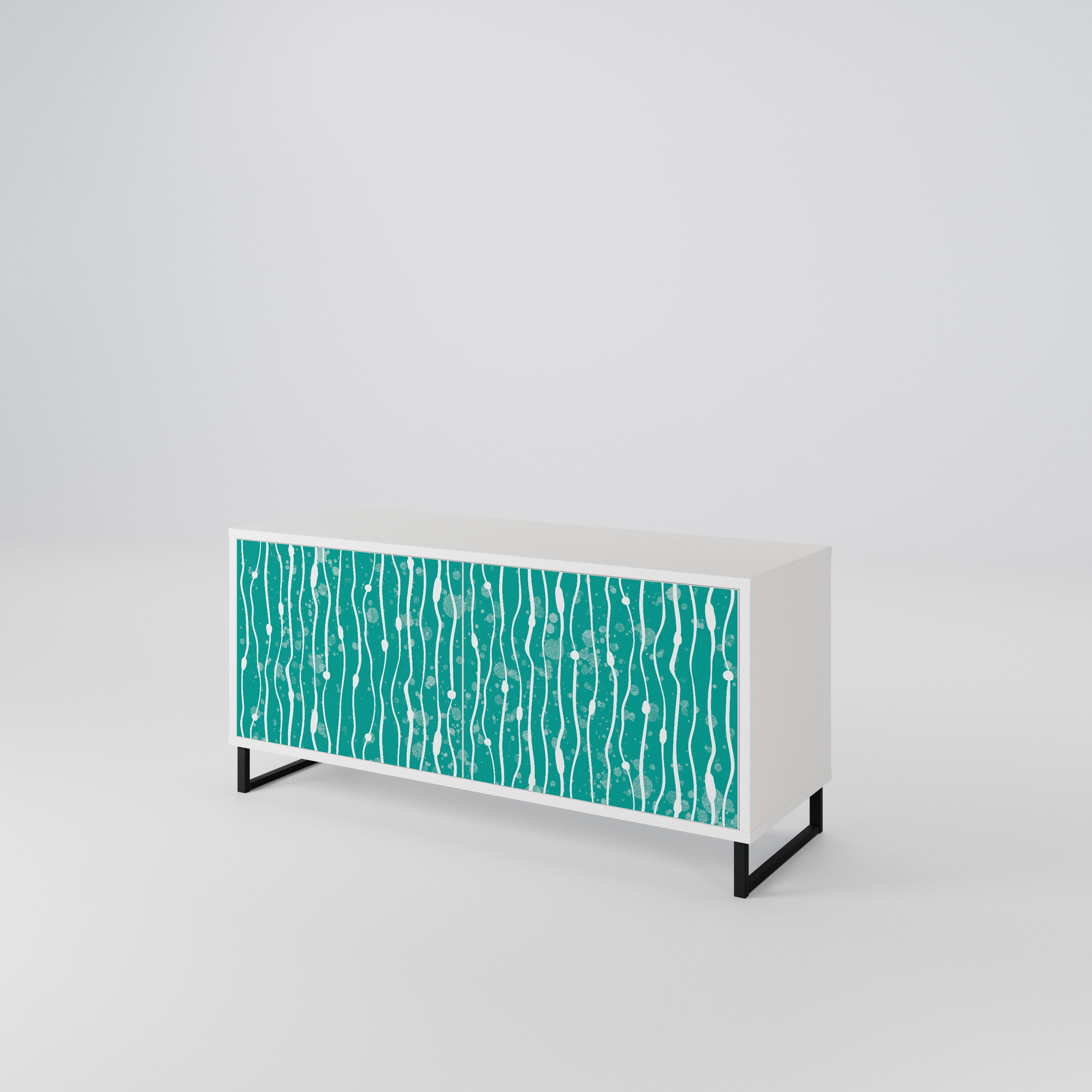 TURQUOISE RAIN Kompaktowa szafka RTV 2-drzwiowa