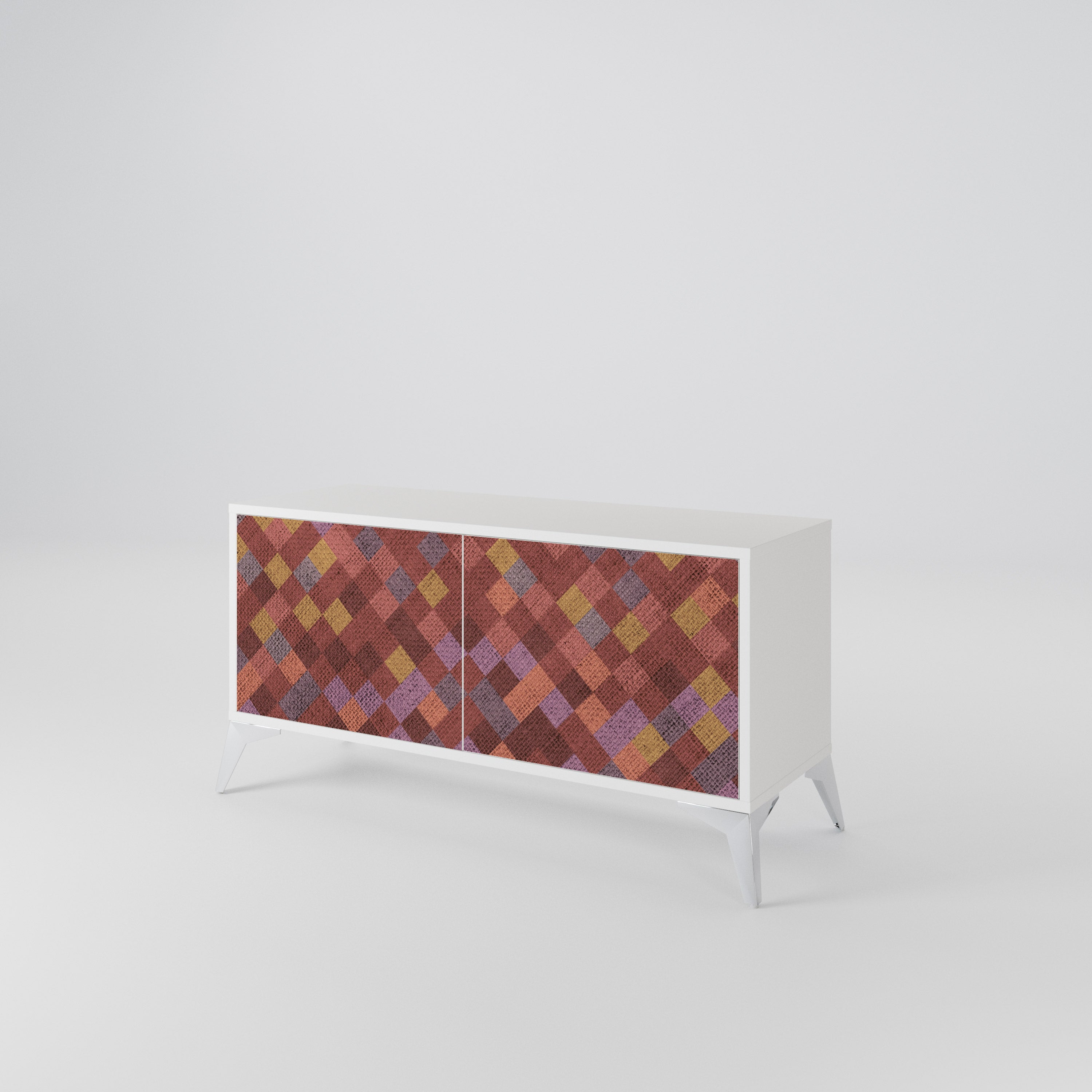 PAINTED SQUARES Kompaktowa szafka RTV 2-drzwiowa