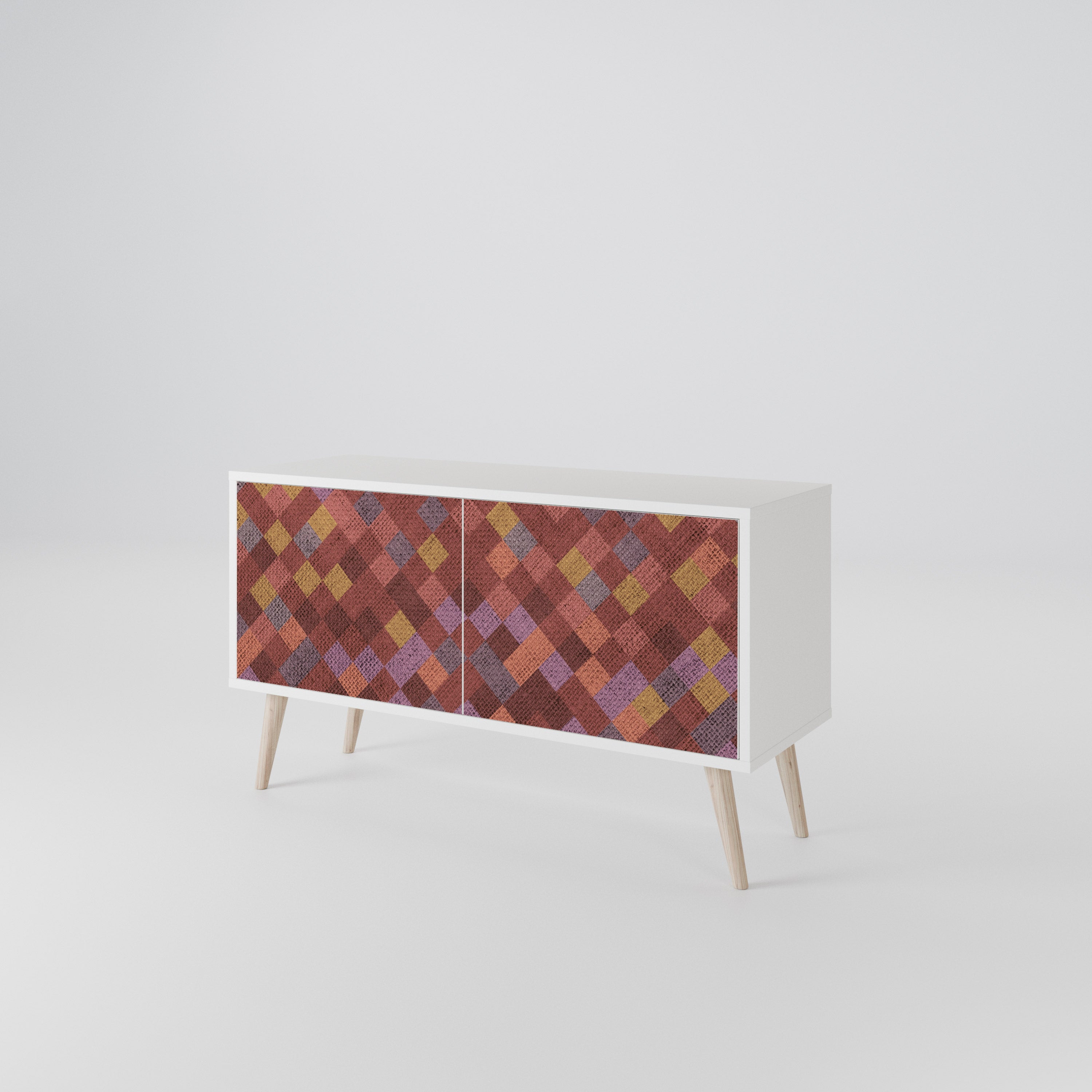 PAINTED SQUARES Kompaktowa szafka RTV 2-drzwiowa