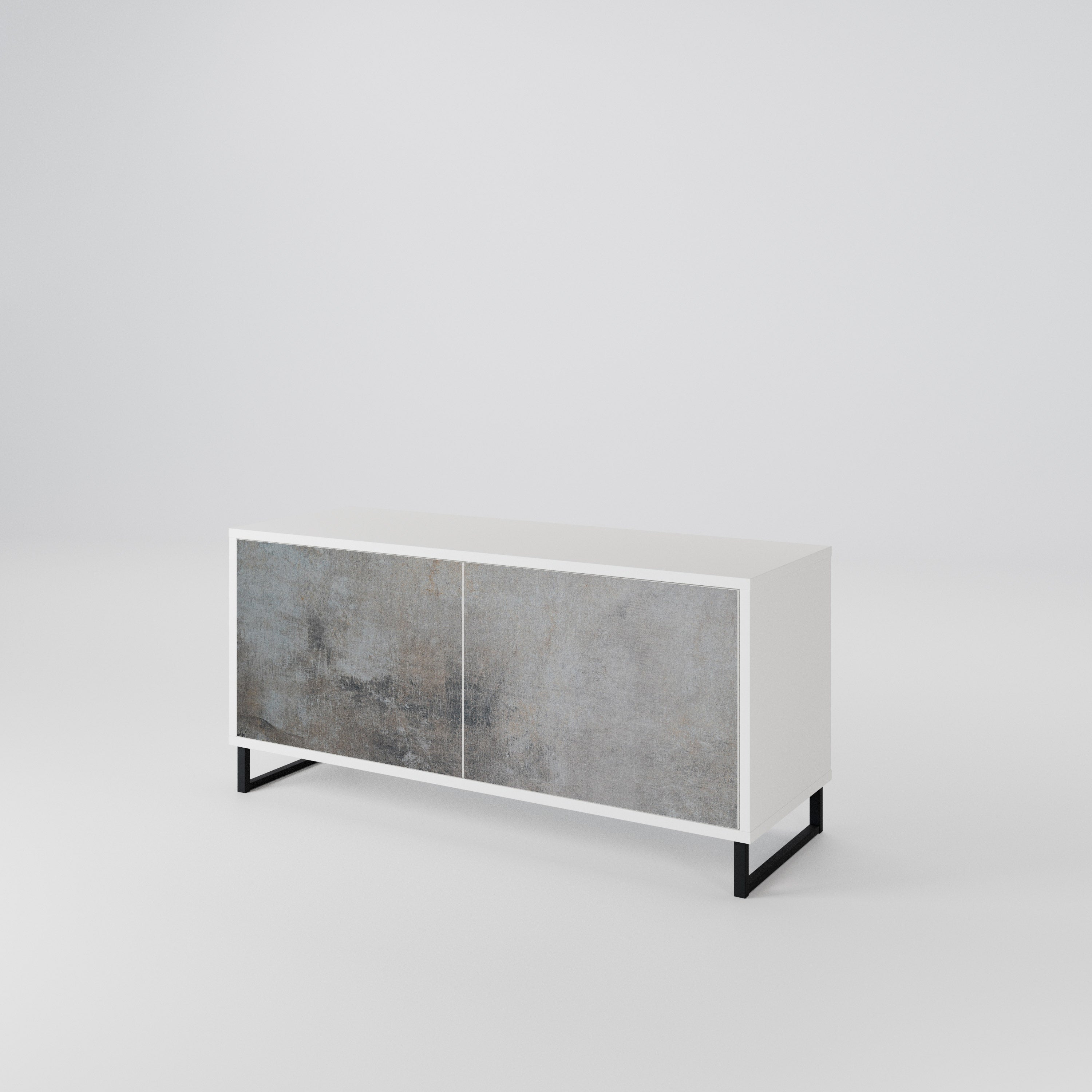 CONCRETE WALL Kompaktowa szafka RTV 2-drzwiowa