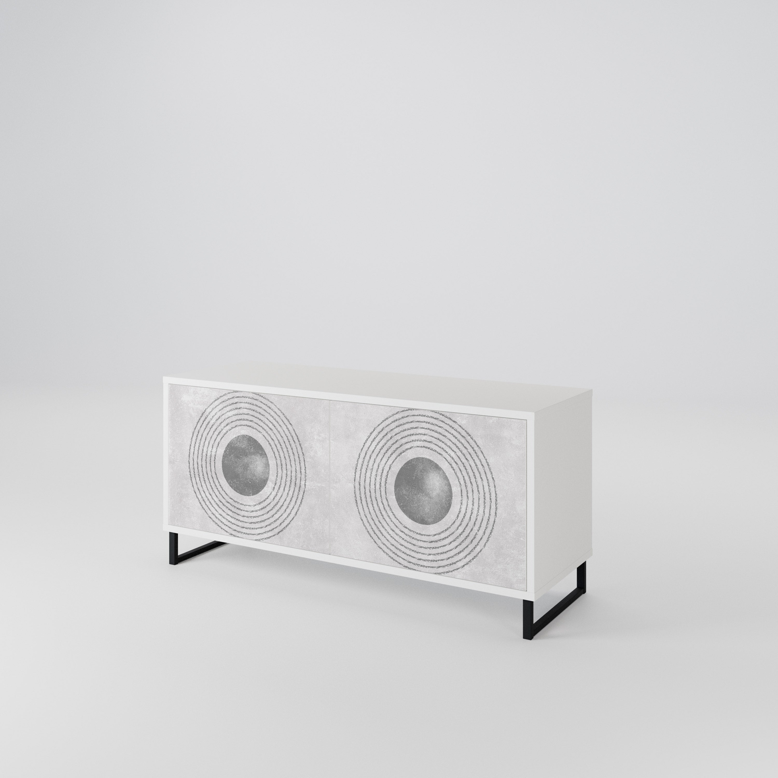 SOLID CIRCLES Kompaktowa szafka RTV 2-drzwiowa