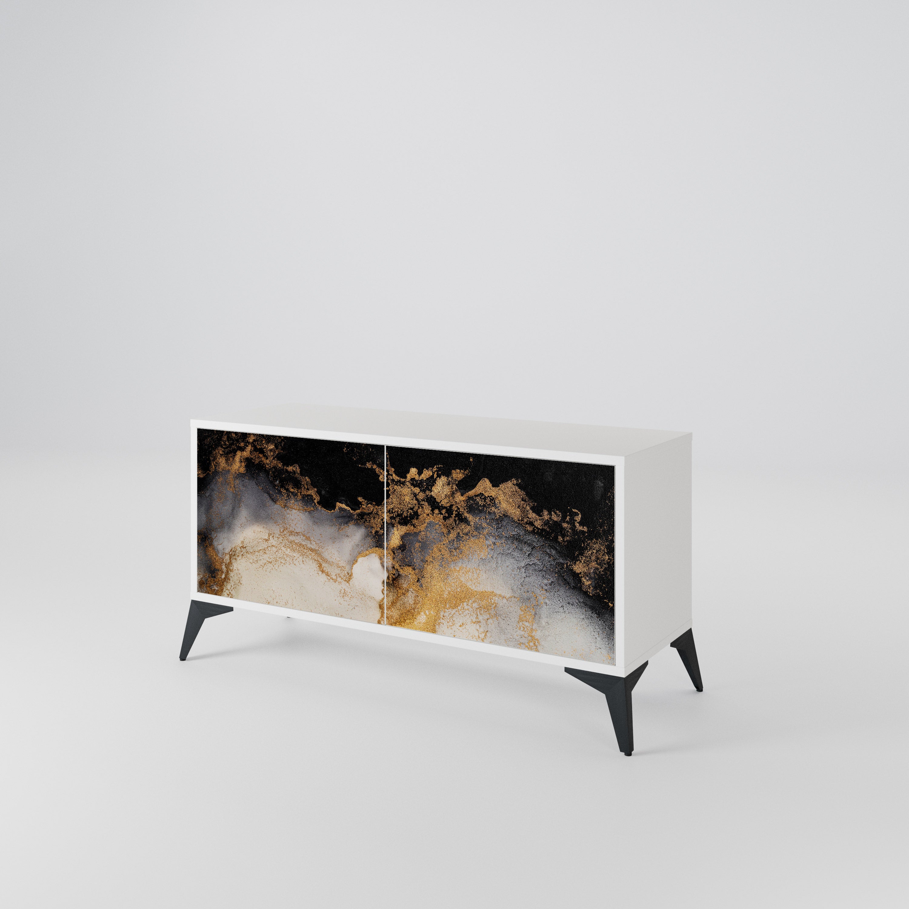 MARBLE OF TOMMORROW Kompaktowa szafka RTV 2-drzwiowa
