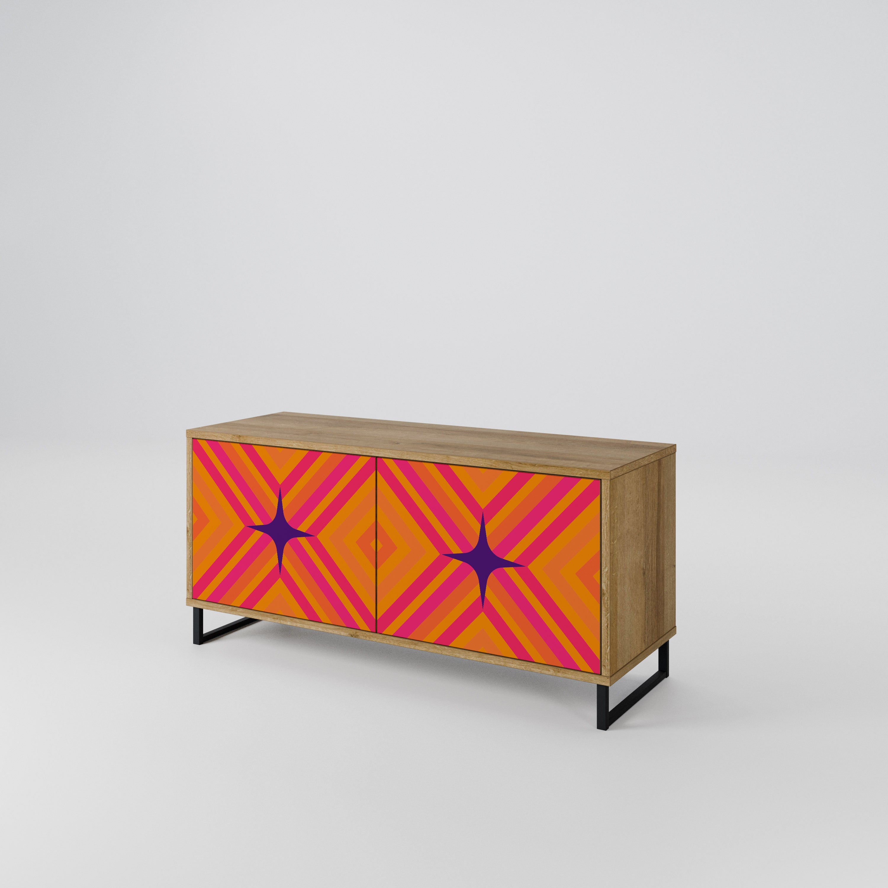 GEOMETRIC BRILLIANCE Kompaktowa szafka RTV 2-drzwiowa