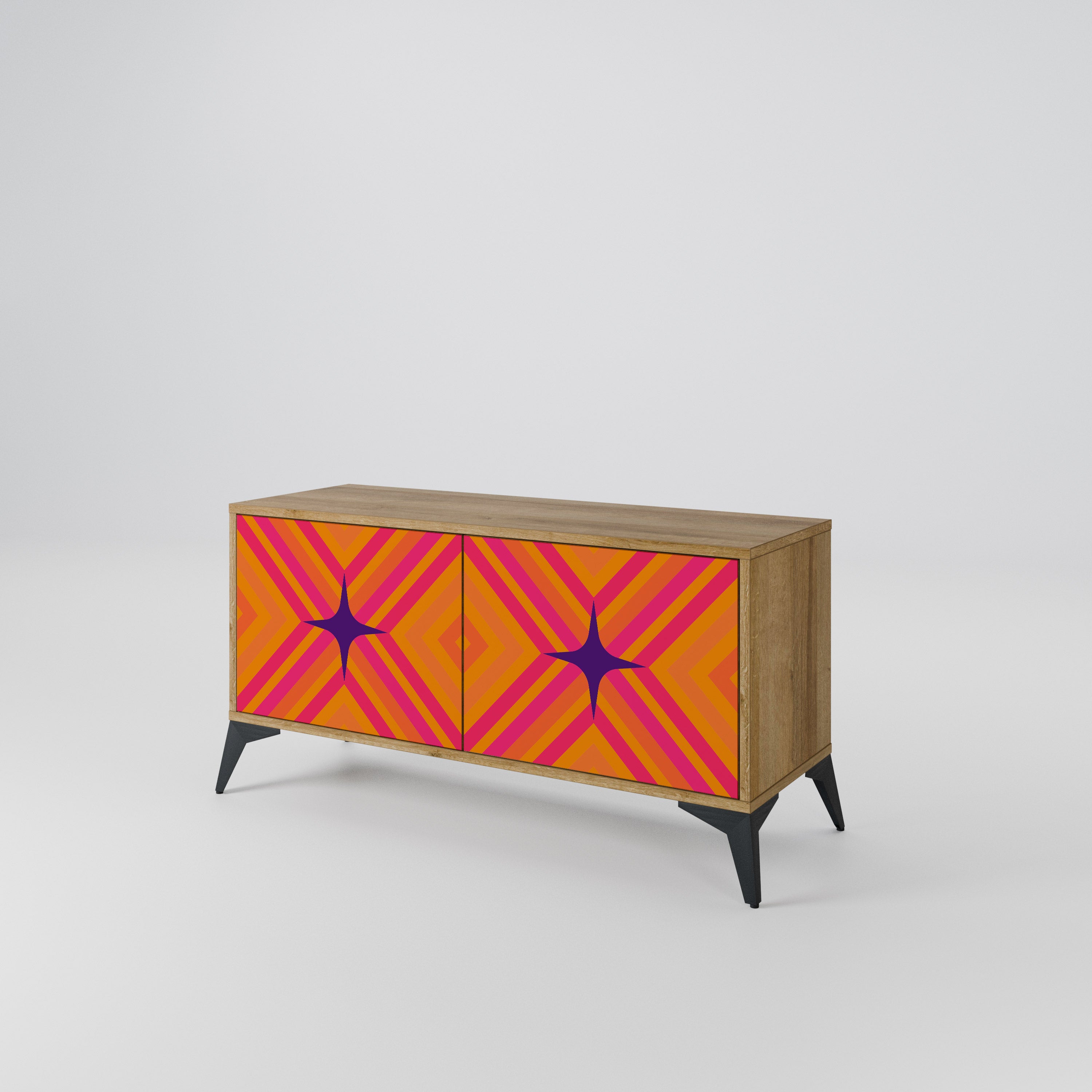 GEOMETRIC BRILLIANCE Kompaktowa szafka RTV 2-drzwiowa