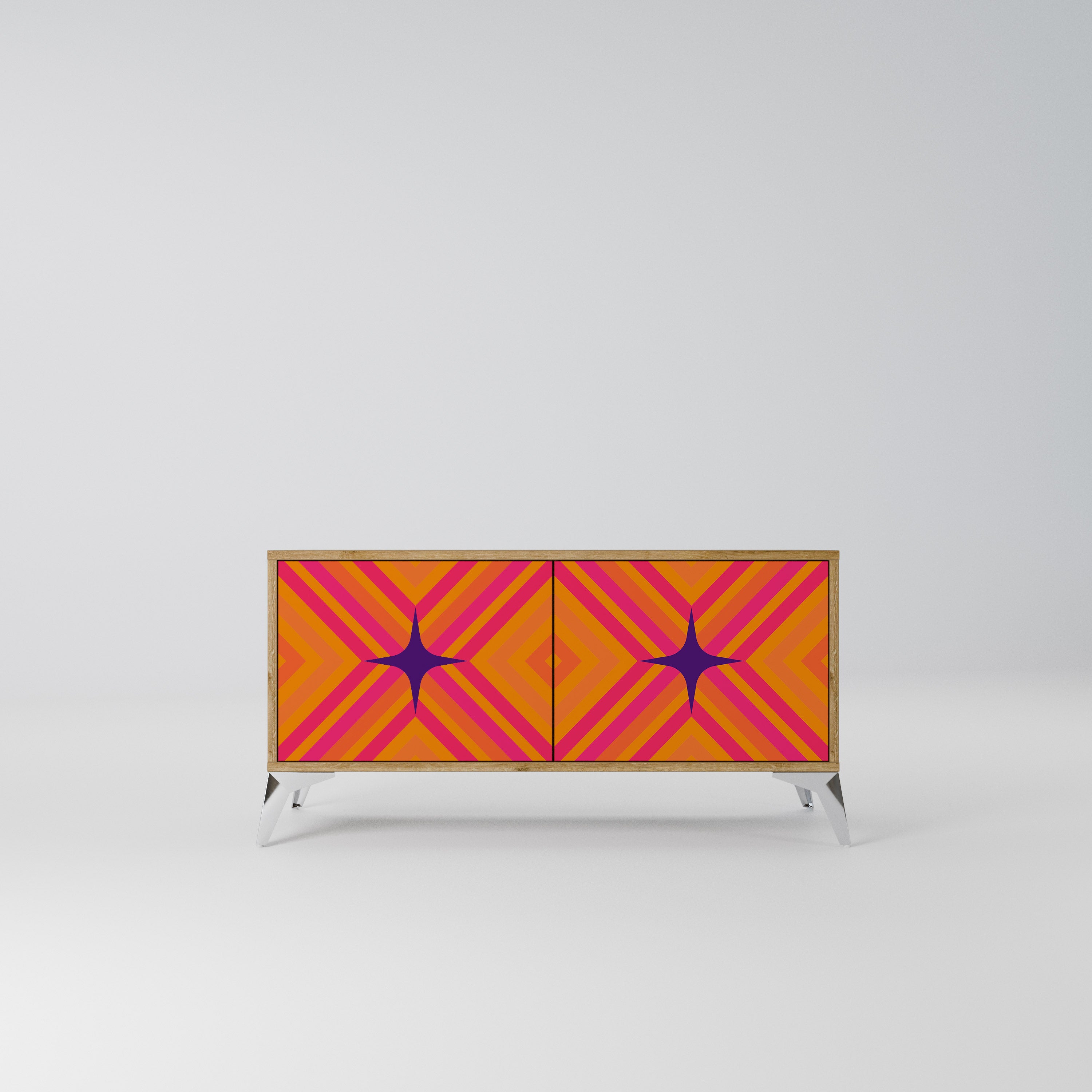 GEOMETRIC BRILLIANCE Kompaktowa szafka RTV 2-drzwiowa