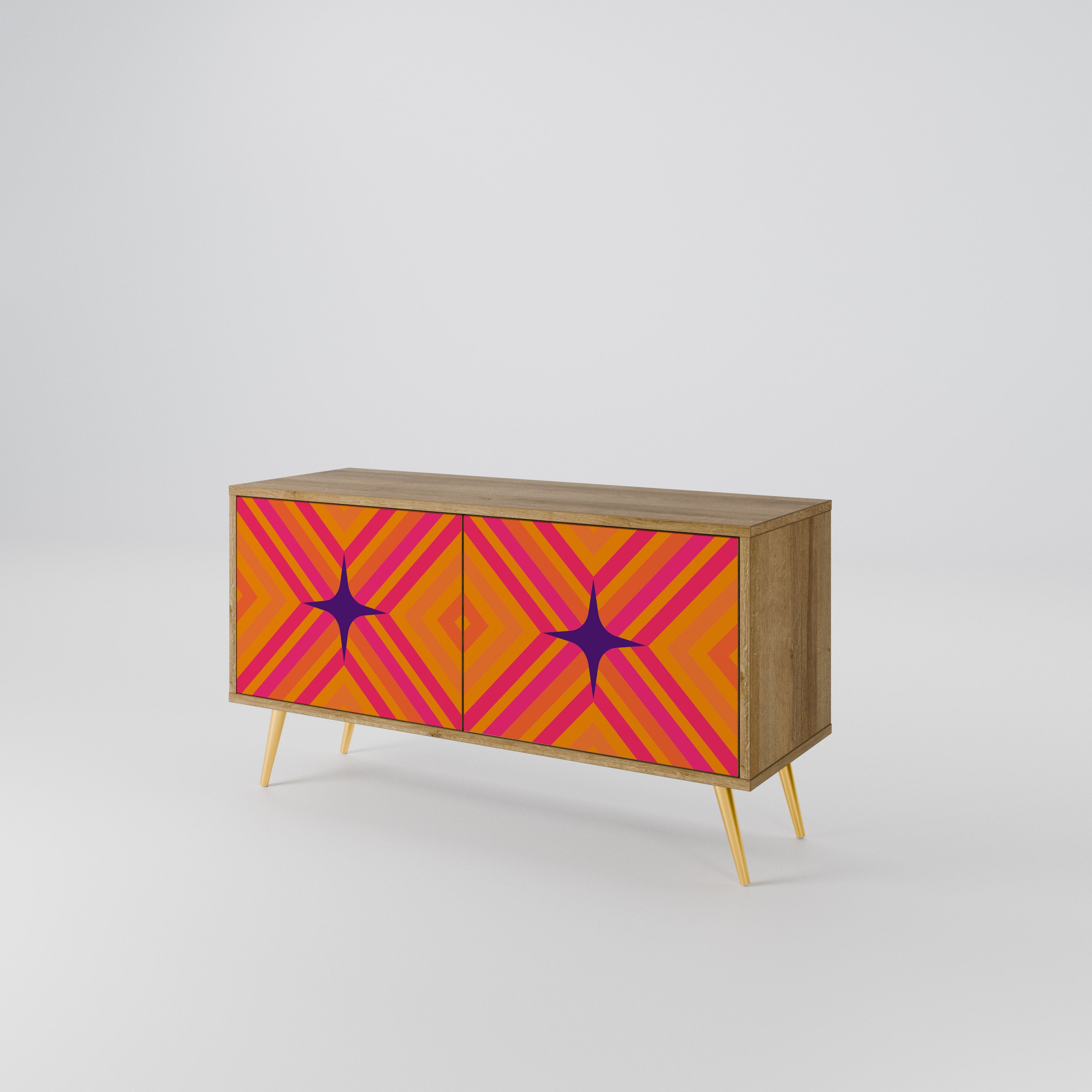 GEOMETRIC BRILLIANCE Kompaktowa szafka RTV 2-drzwiowa