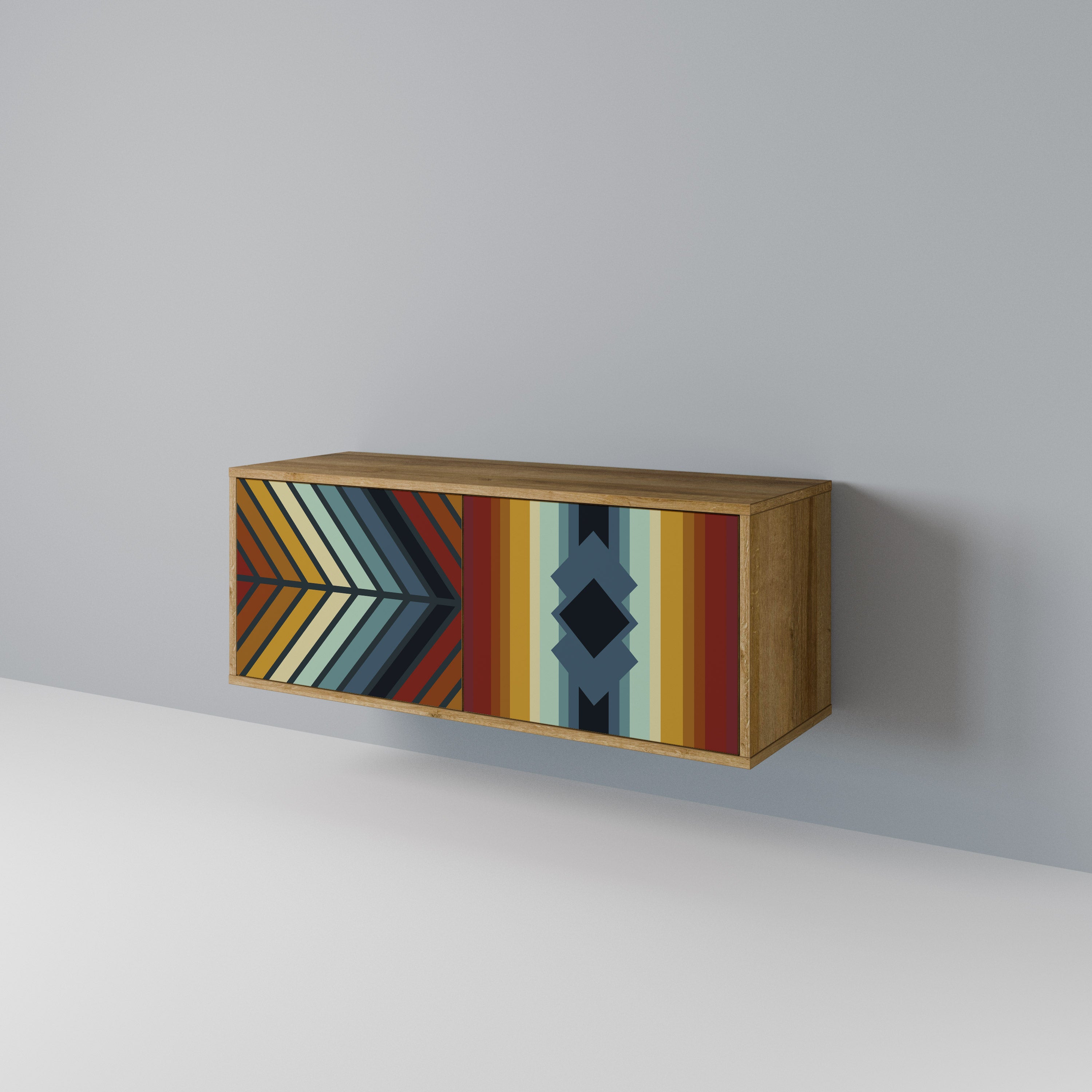 INDIGENOUS ZIGZAG Kompaktowa szafka RTV 2-drzwiowa