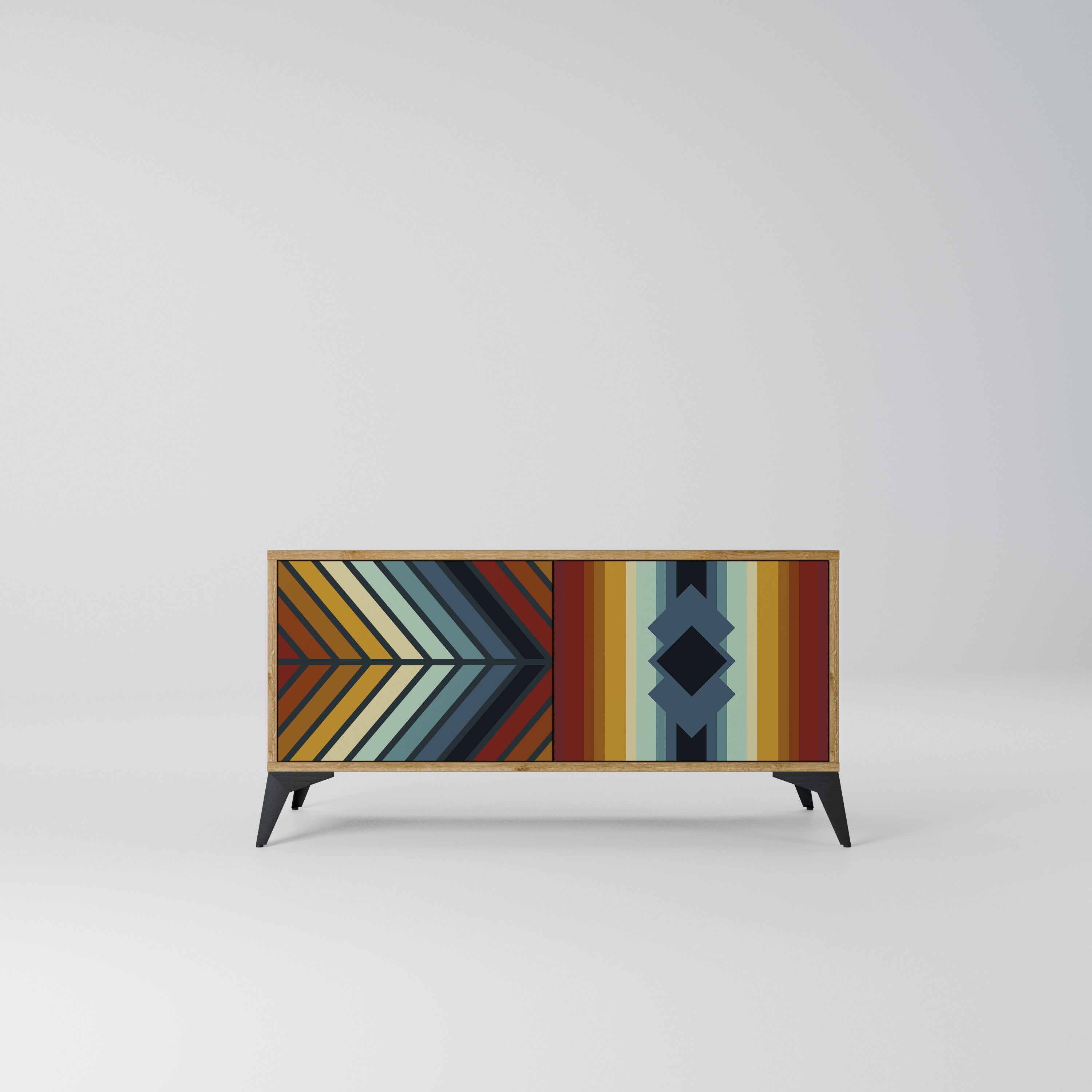 INDIGENOUS ZIGZAG Kompaktowa szafka RTV 2-drzwiowa