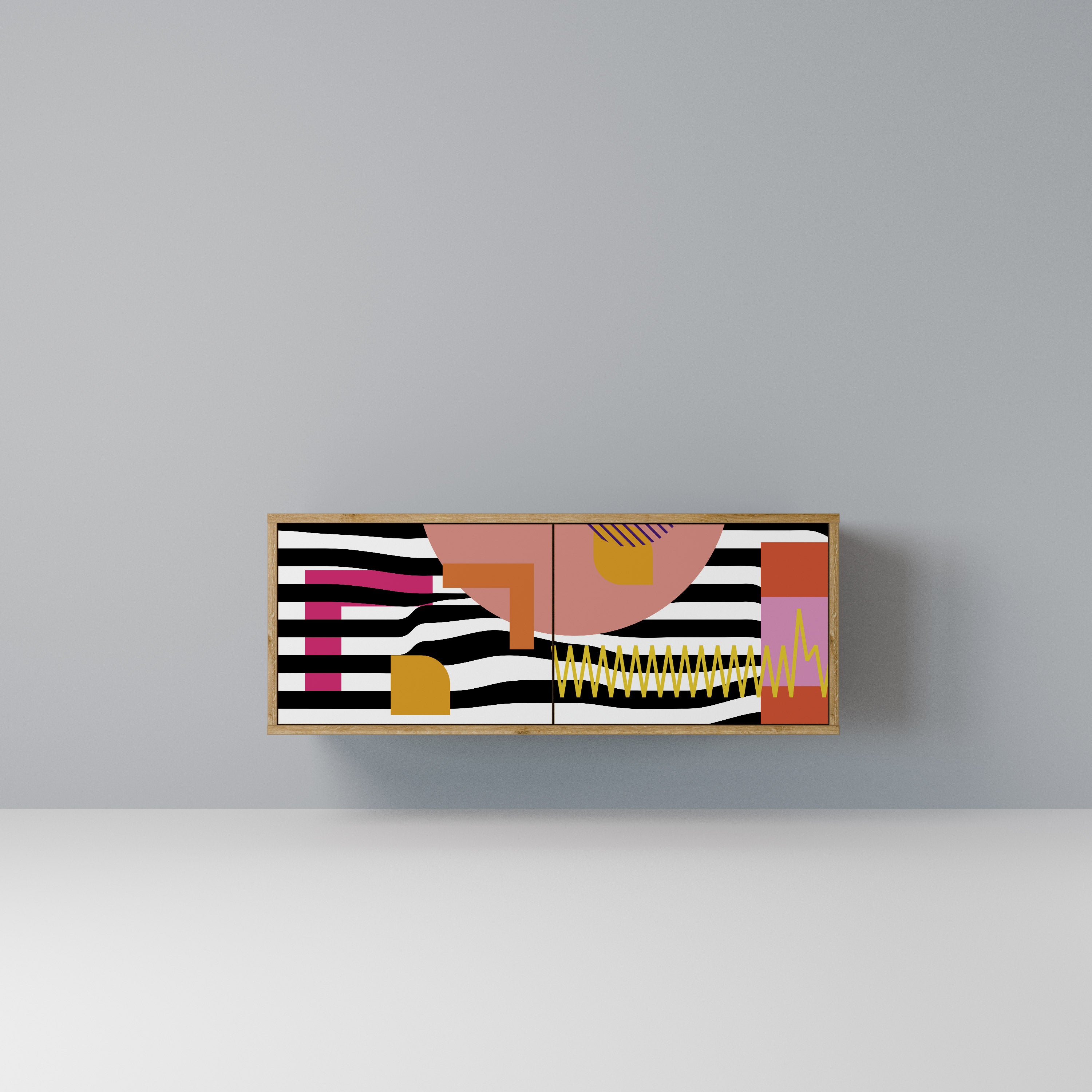 CHROMATIC ABSTRACT Kompaktowa szafka RTV 2-drzwiowa