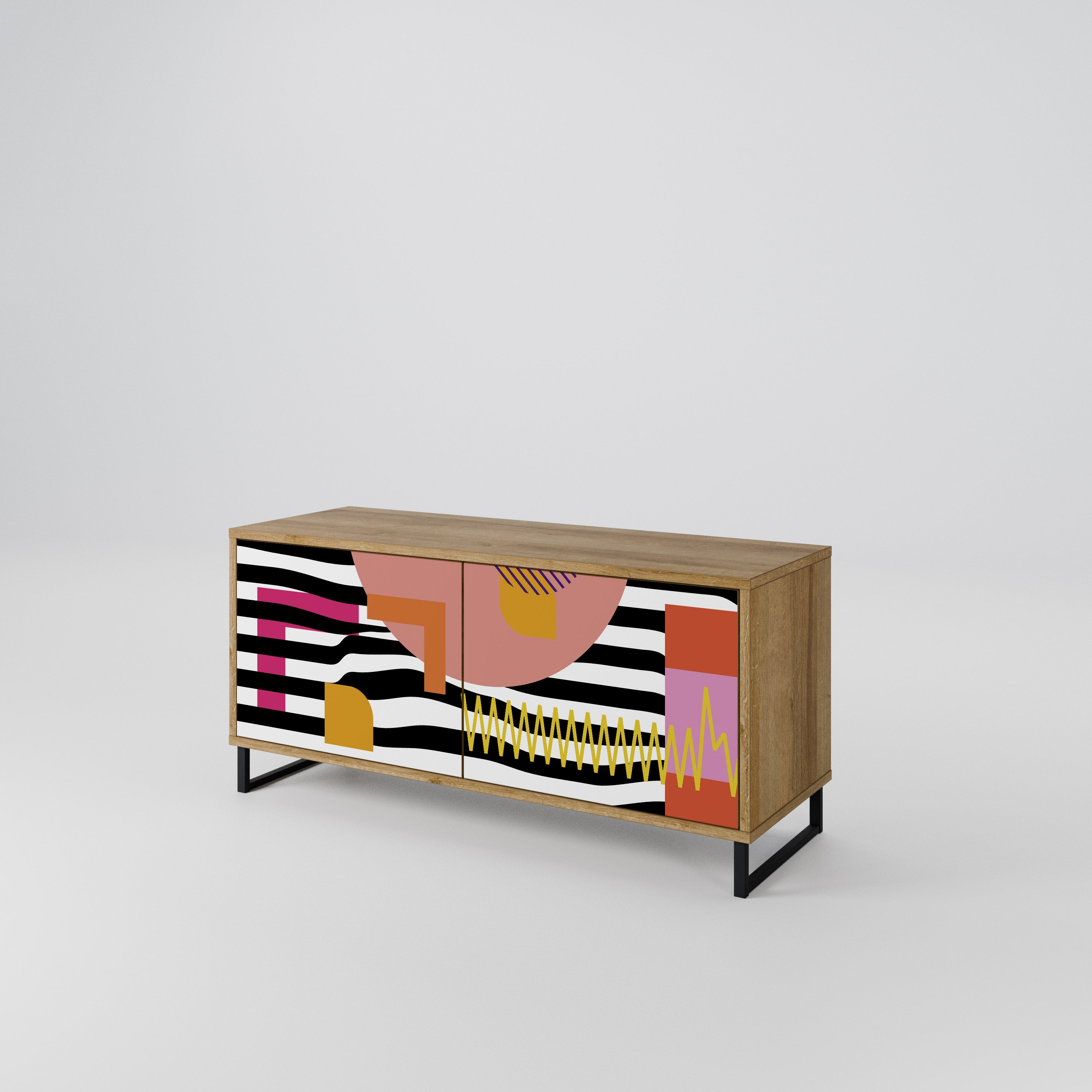 CHROMATIC ABSTRACT Kompaktowa szafka RTV 2-drzwiowa