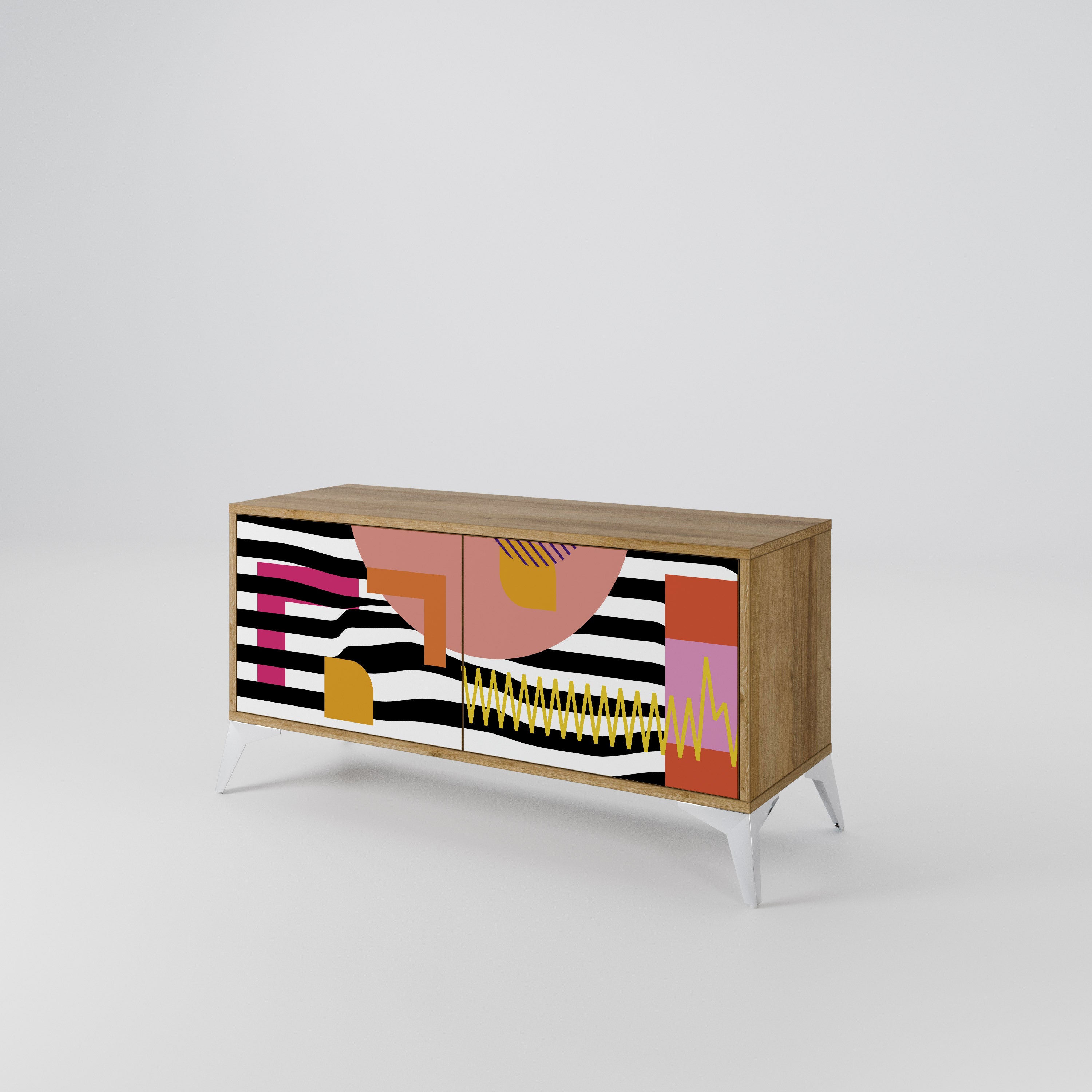 CHROMATIC ABSTRACT Kompaktowa szafka RTV 2-drzwiowa