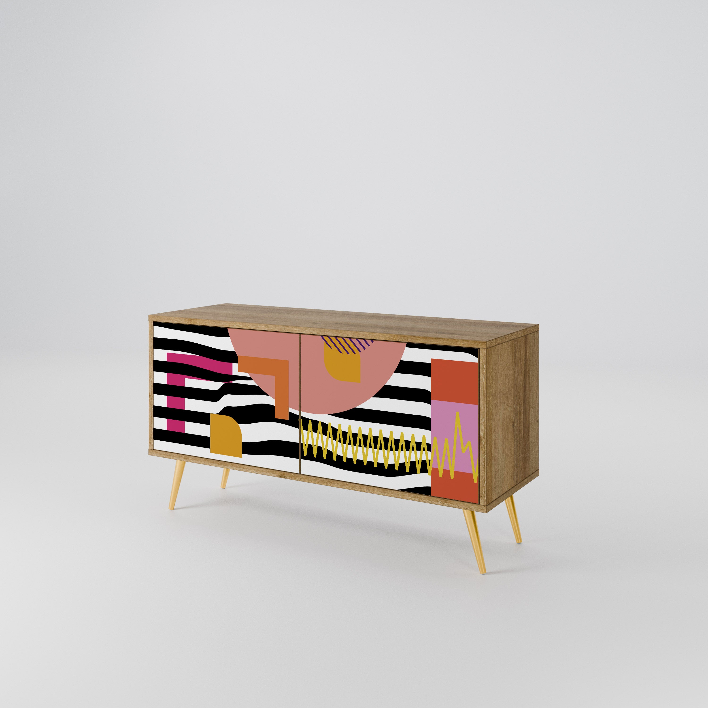 CHROMATIC ABSTRACT Kompaktowa szafka RTV 2-drzwiowa