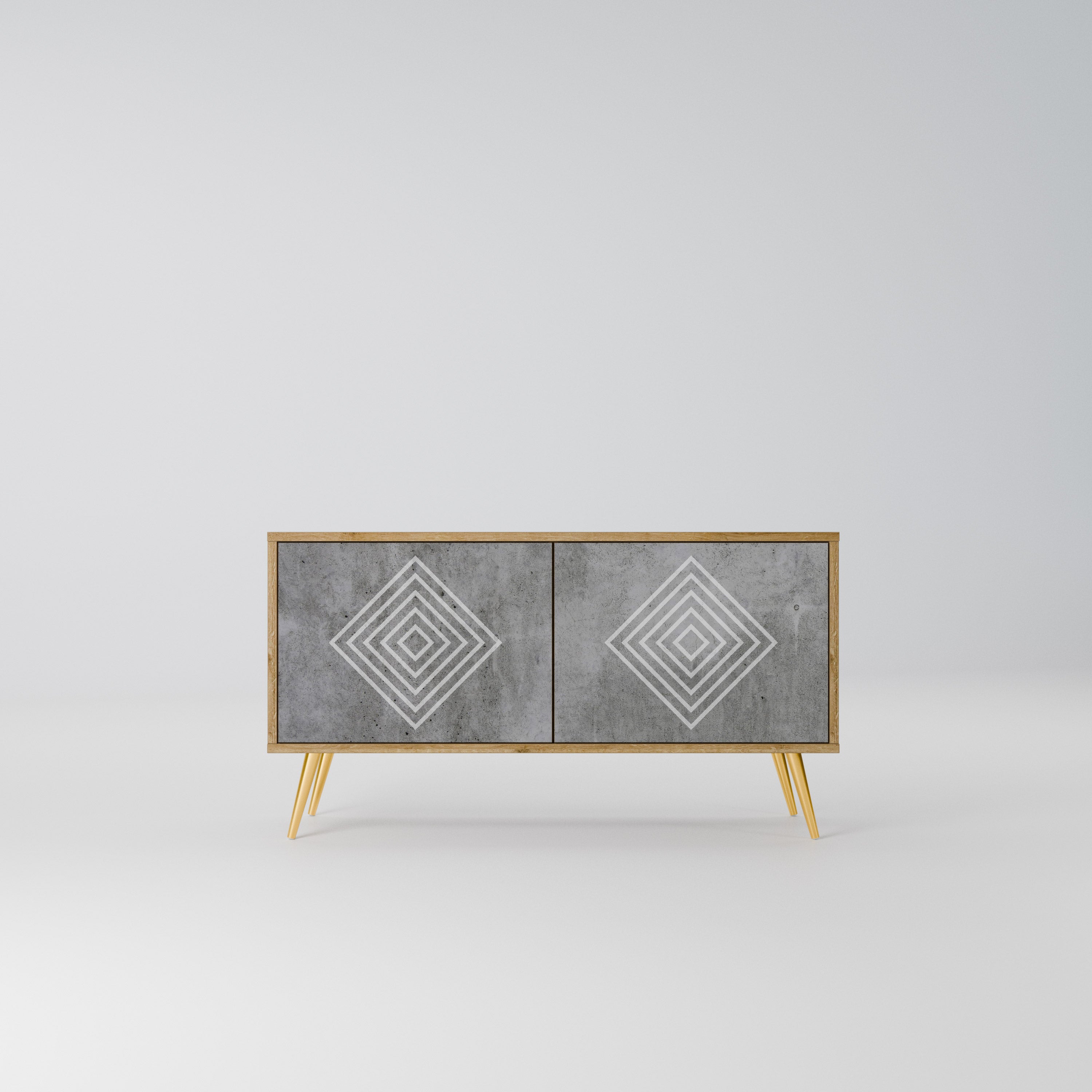 POLYGONAL ARTISTRY Kompaktowa szafka RTV 2-drzwiowa