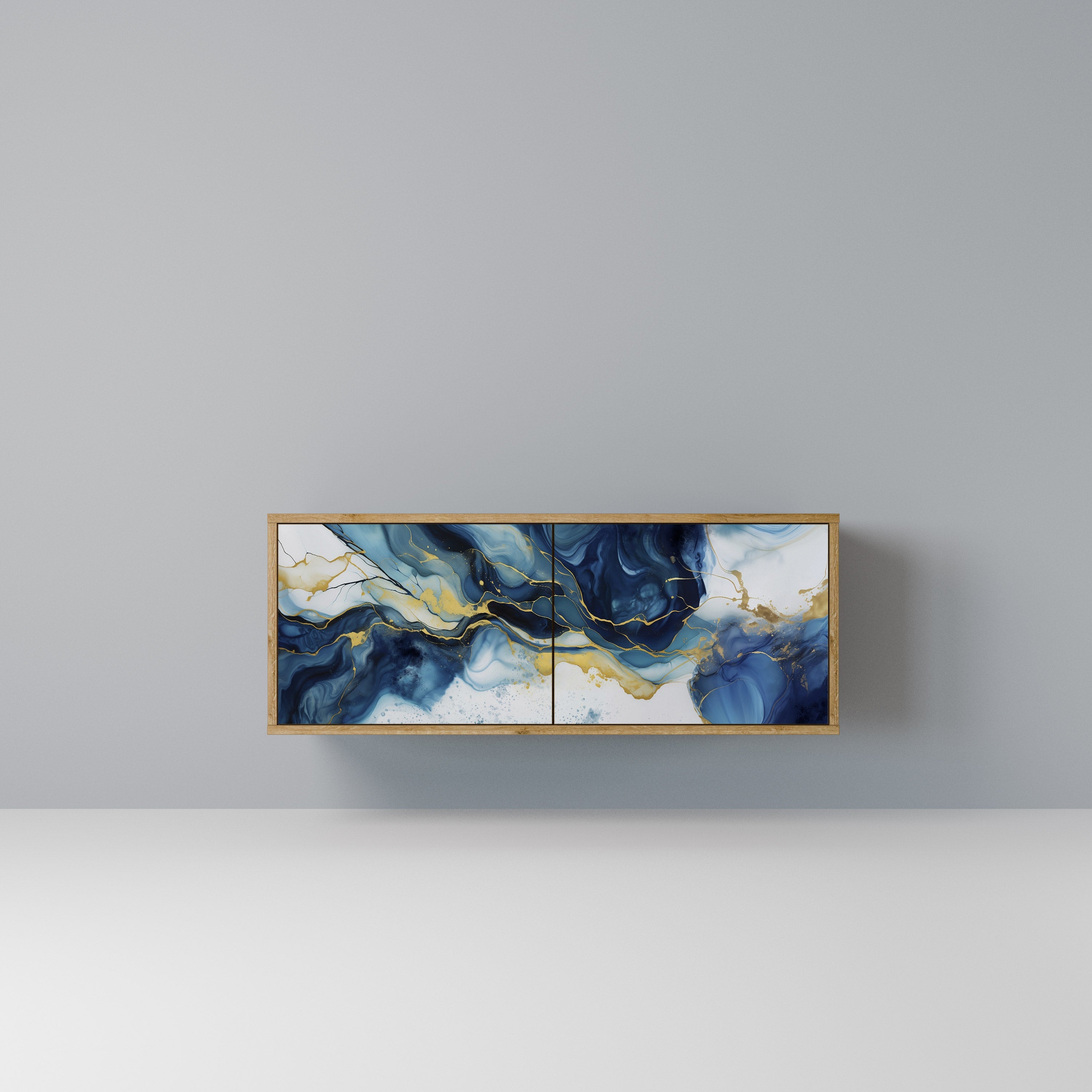 INKY MARBLE Kompaktowa szafka RTV 2-drzwiowa