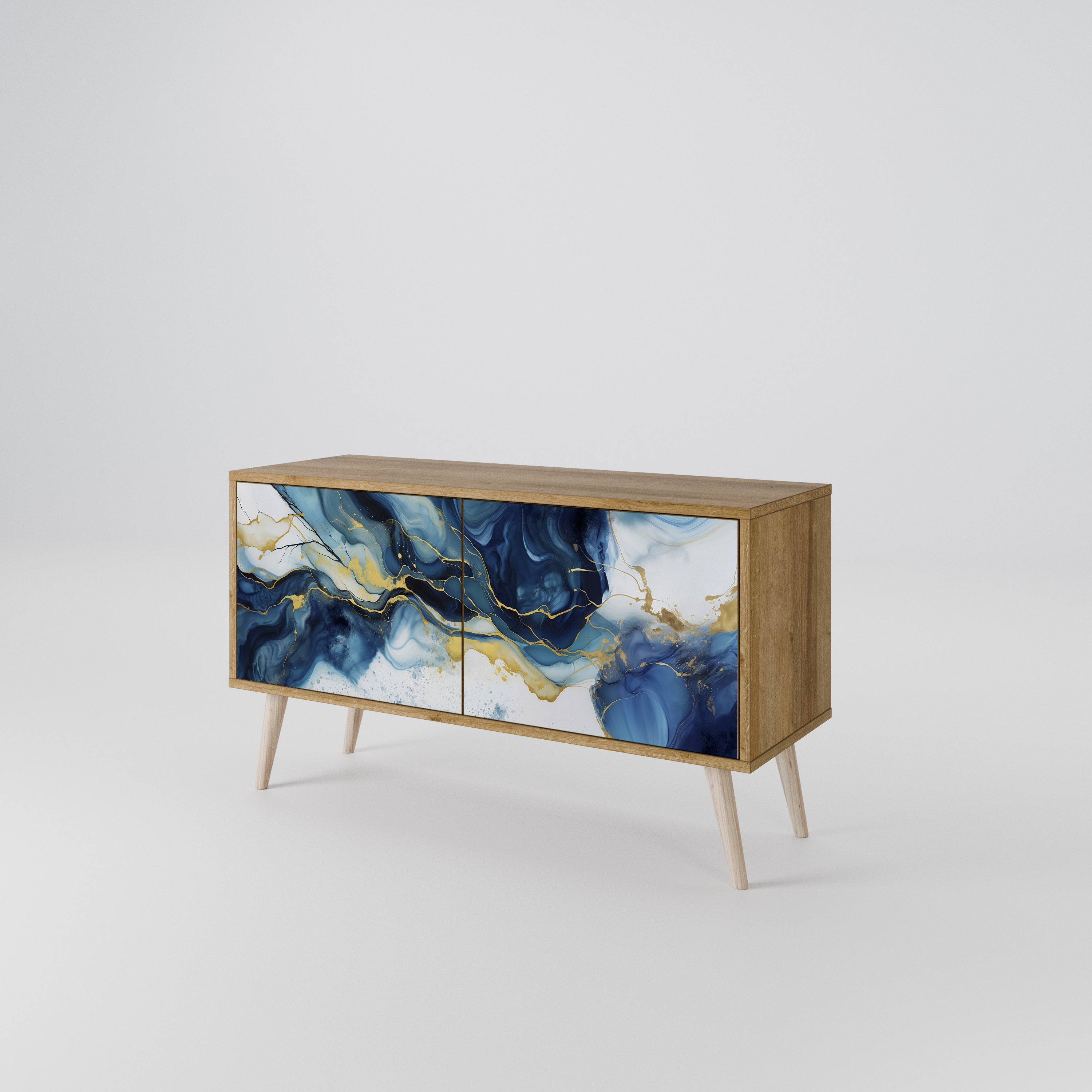 INKY MARBLE Kompaktowa szafka RTV 2-drzwiowa