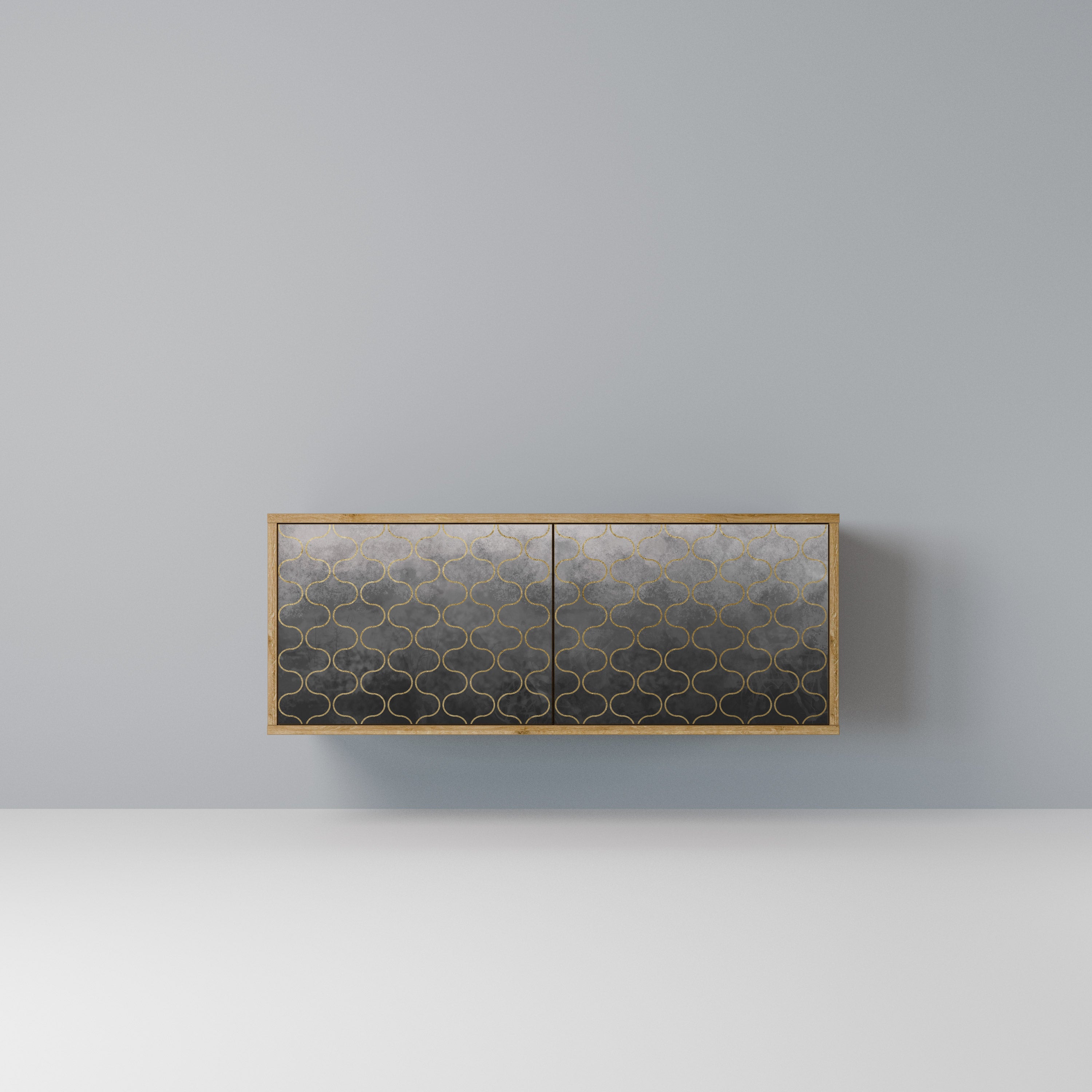 TESSELATED GRAYISH Kompaktowa szafka RTV 2-drzwiowa