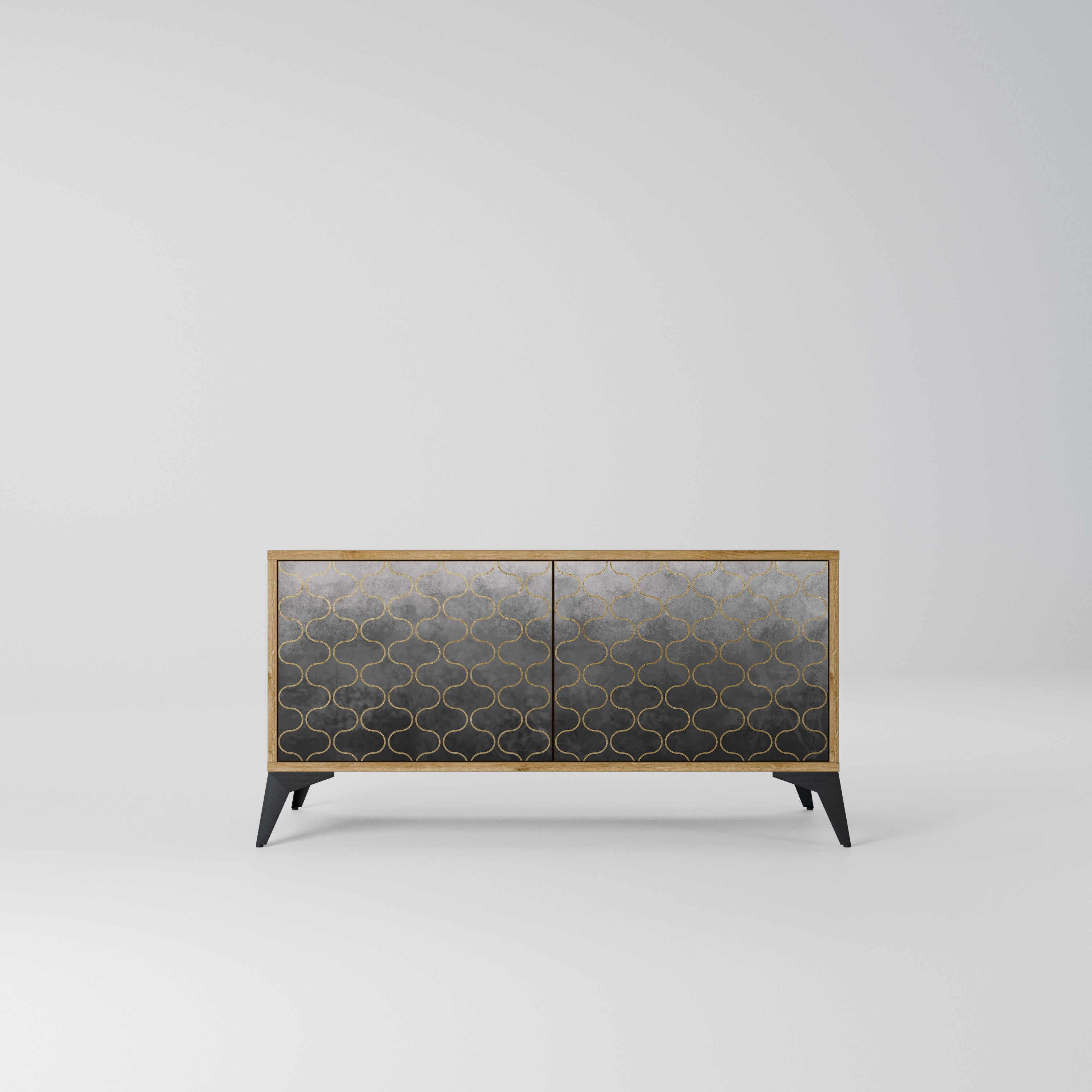 TESSELATED GRAYISH Kompaktowa szafka RTV 2-drzwiowa