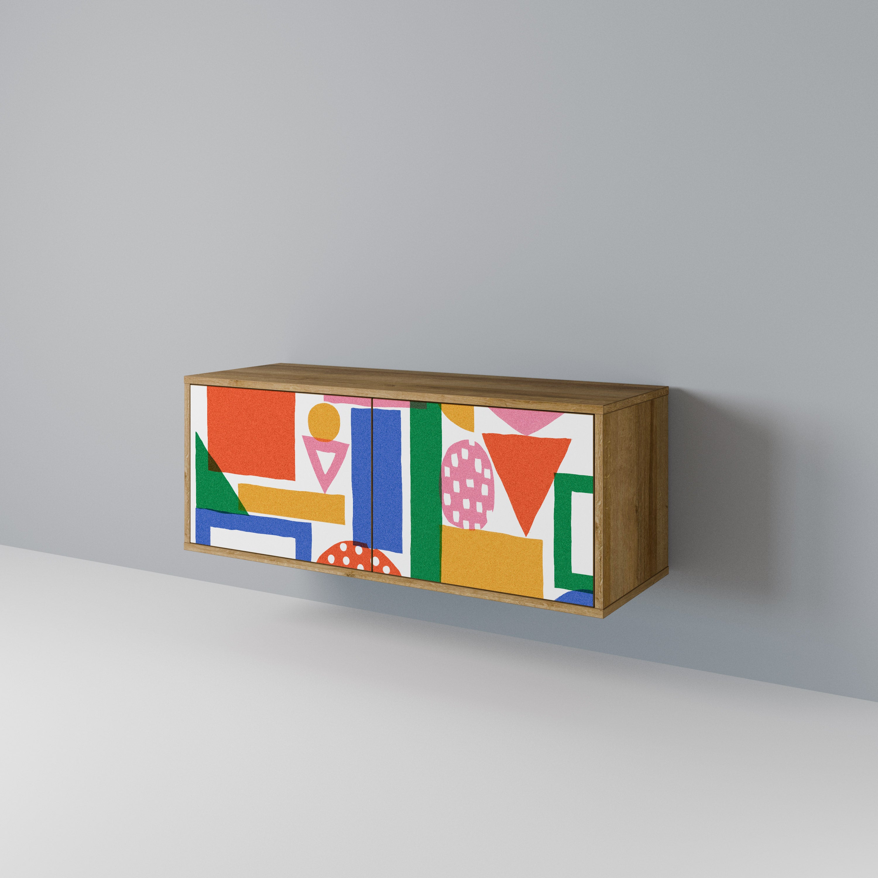 GEOMETRIC GLIMMER Kompaktowa szafka RTV 2-drzwiowa
