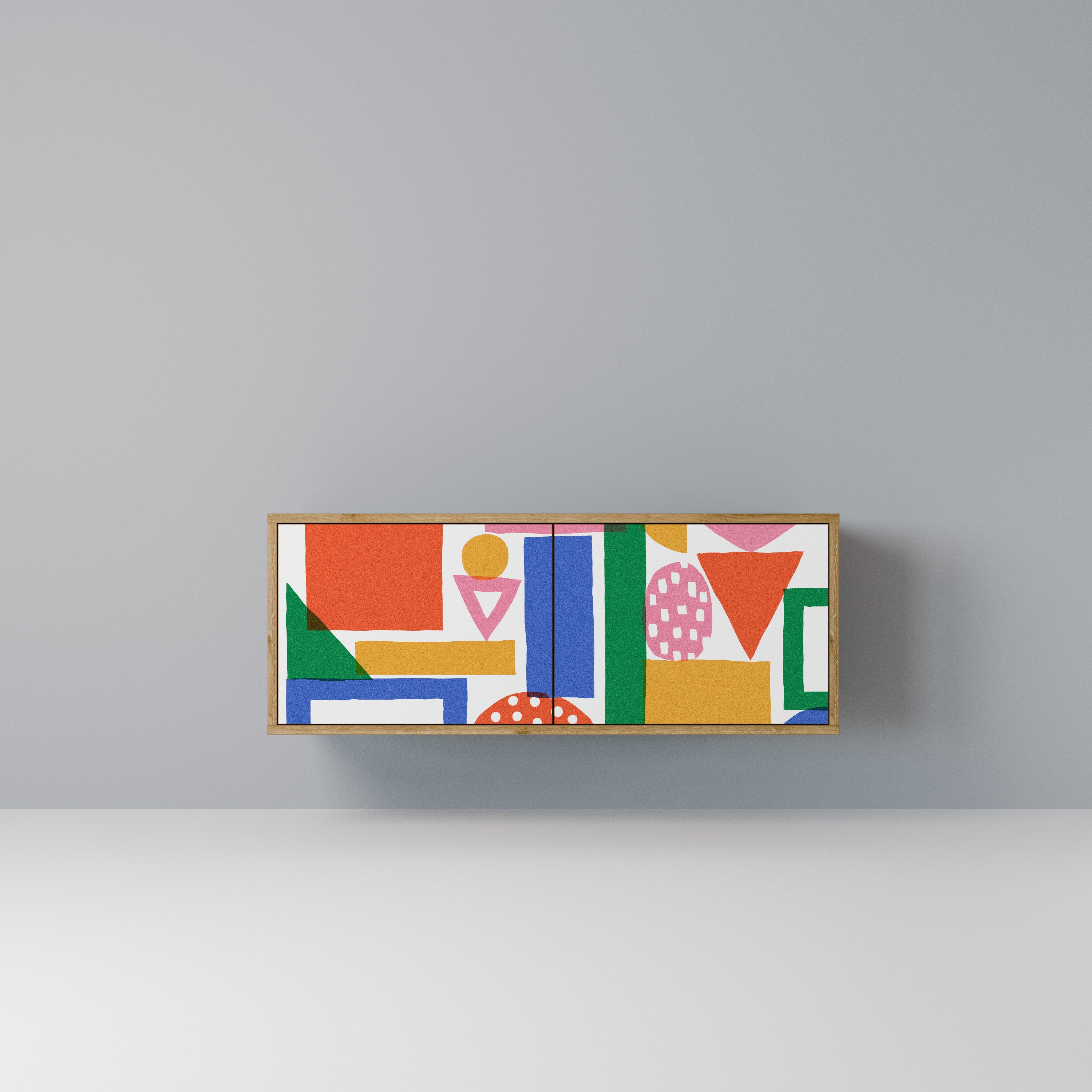 GEOMETRIC GLIMMER Kompaktowa szafka RTV 2-drzwiowa
