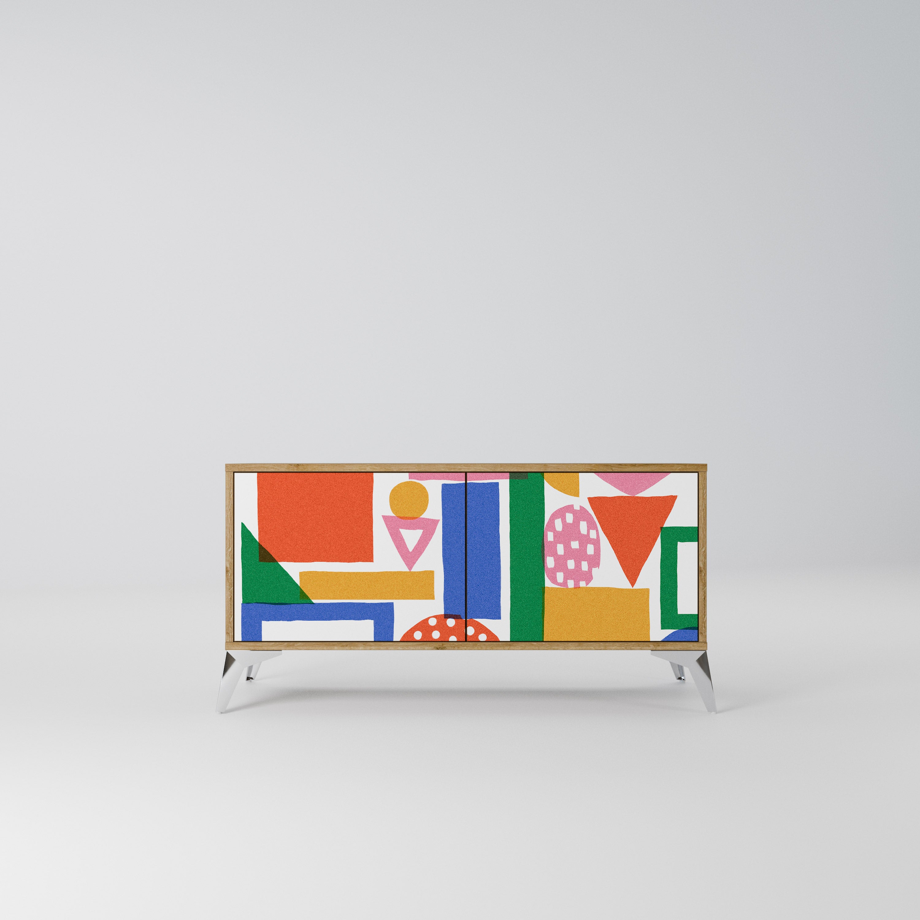 GEOMETRIC GLIMMER Kompaktowa szafka RTV 2-drzwiowa