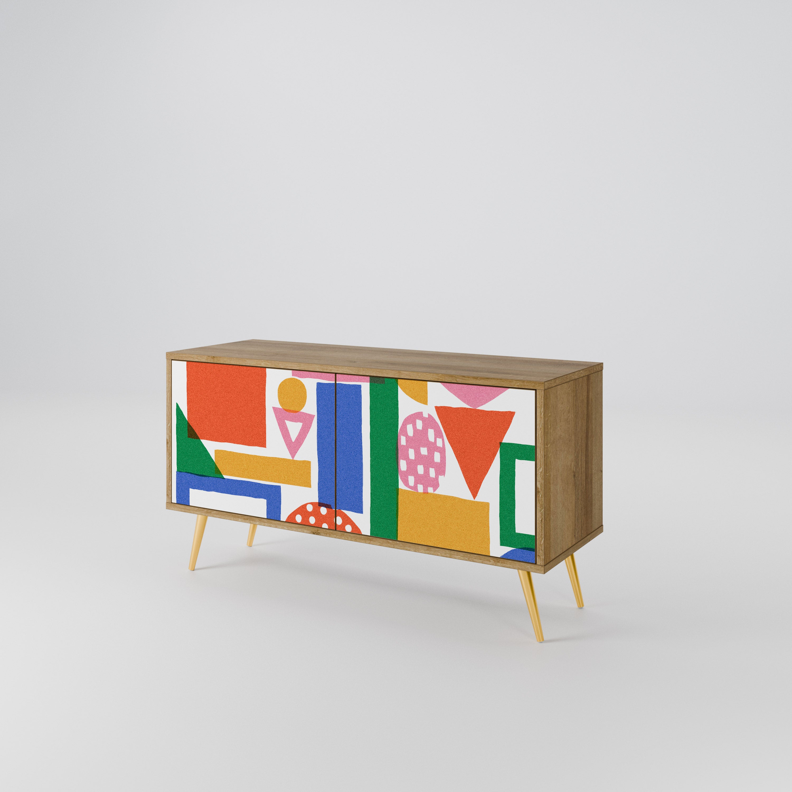 GEOMETRIC GLIMMER Kompaktowa szafka RTV 2-drzwiowa