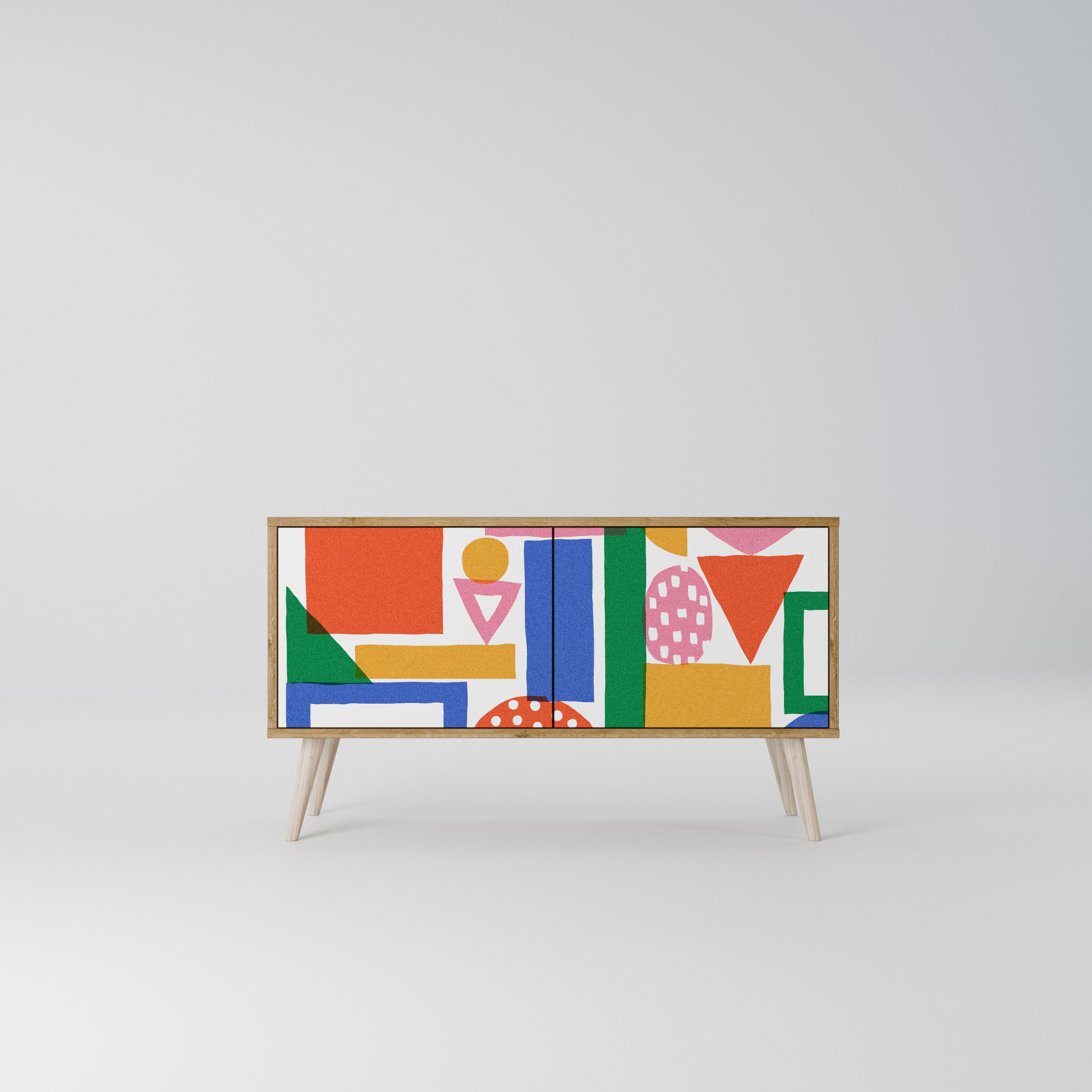 GEOMETRIC GLIMMER Kompaktowa szafka RTV 2-drzwiowa