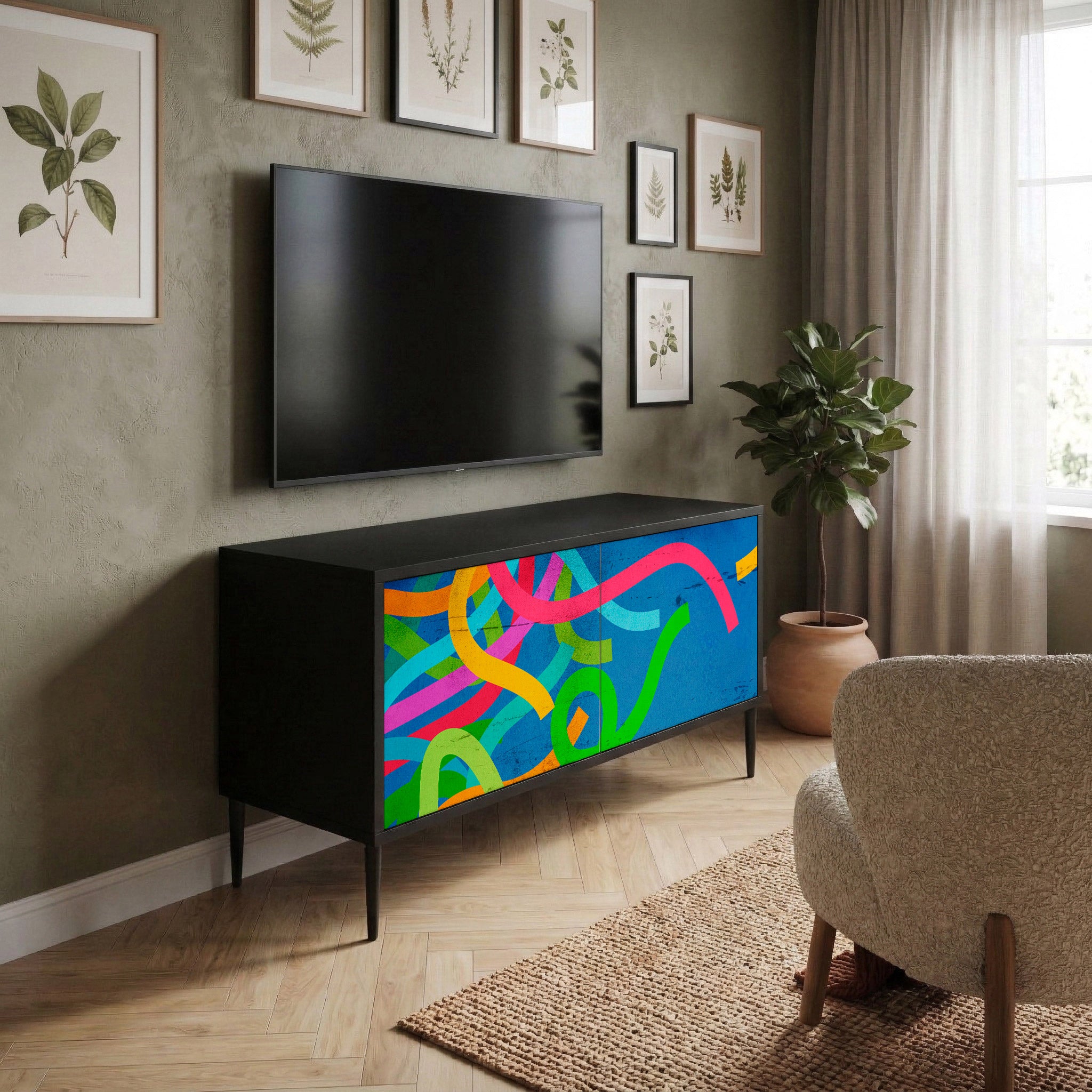 STREAMER TANGLE Kompaktowa szafka RTV 2-drzwiowa