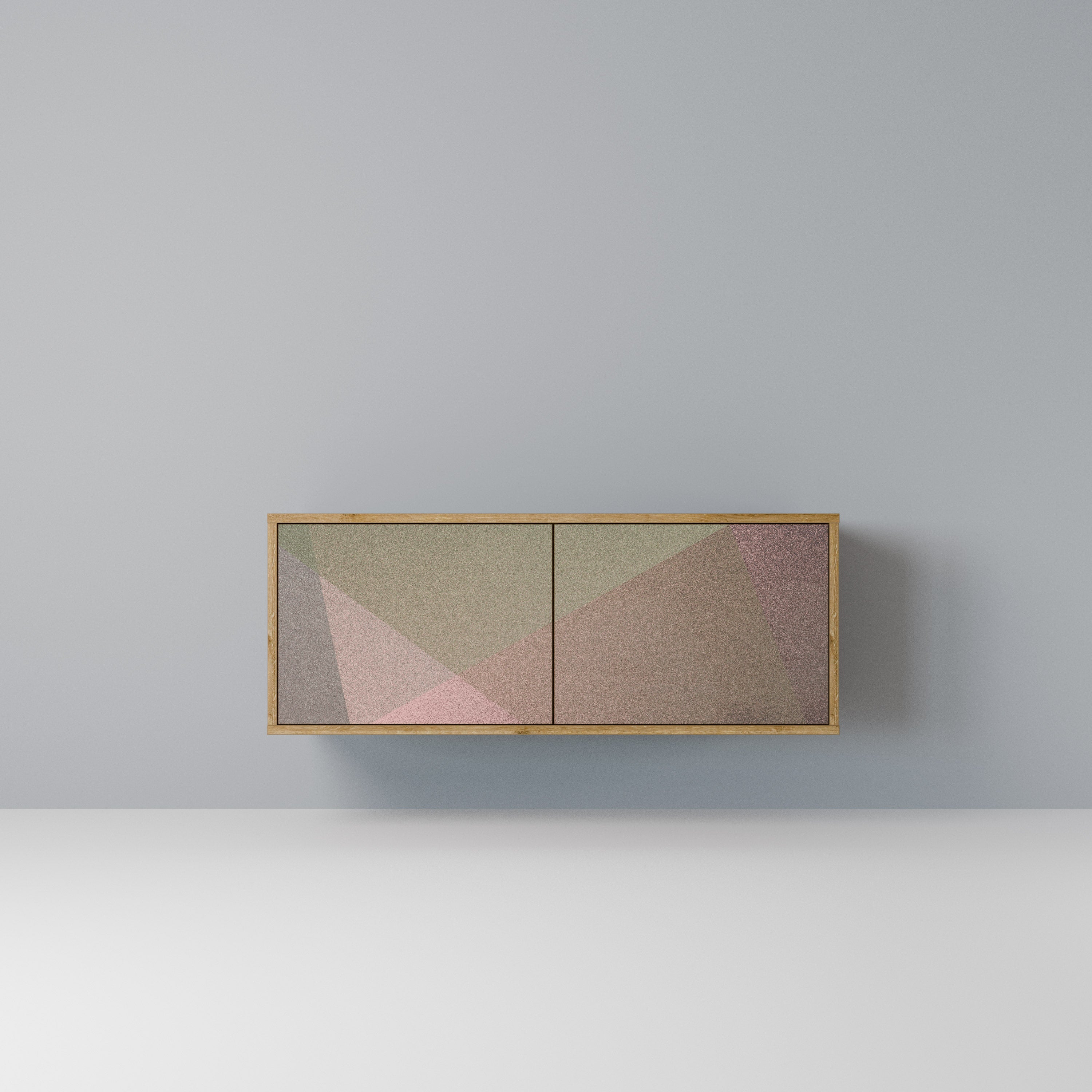 BEIGE GEOMETRY Kompaktowa szafka RTV 2-drzwiowa