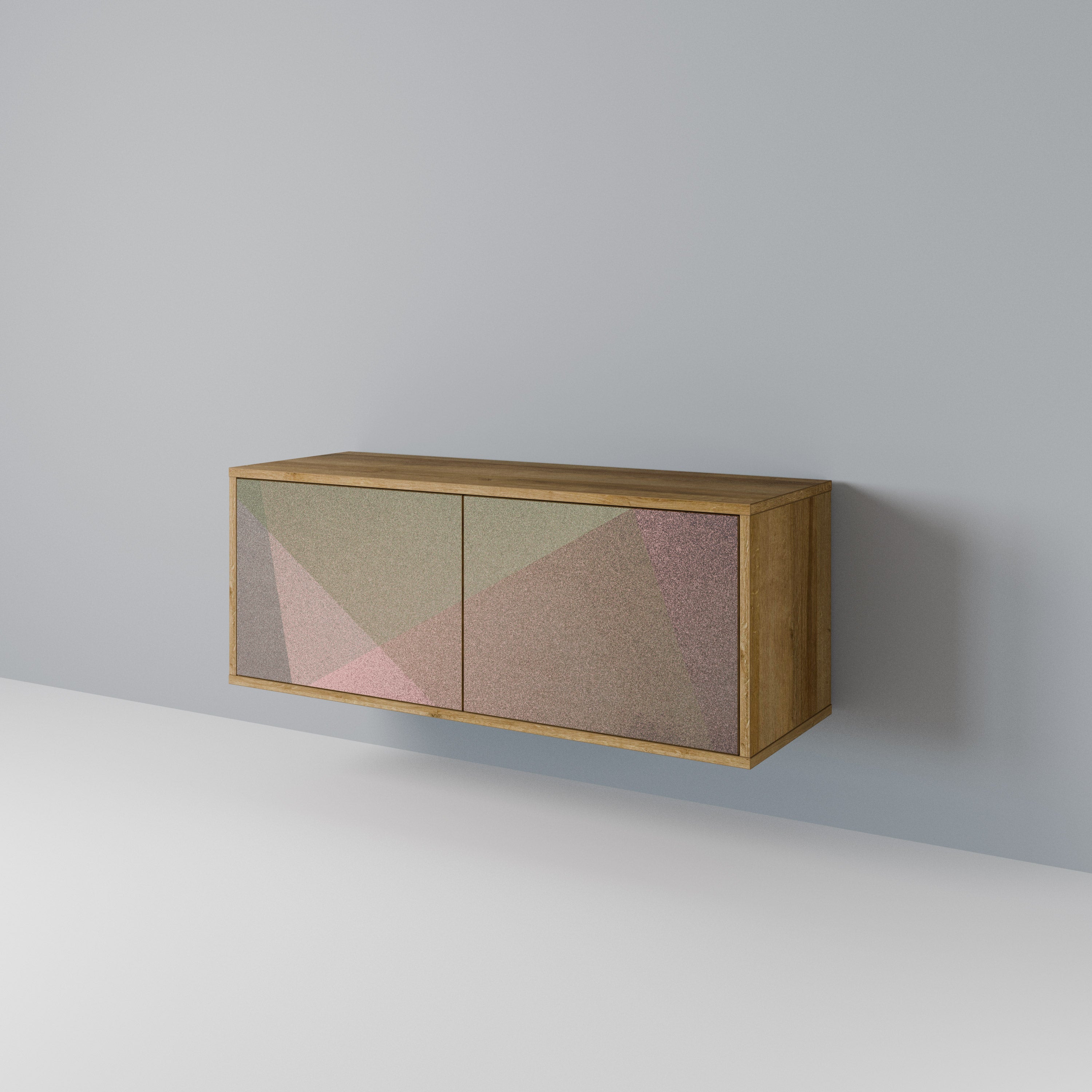 BEIGE GEOMETRY Kompaktowa szafka RTV 2-drzwiowa