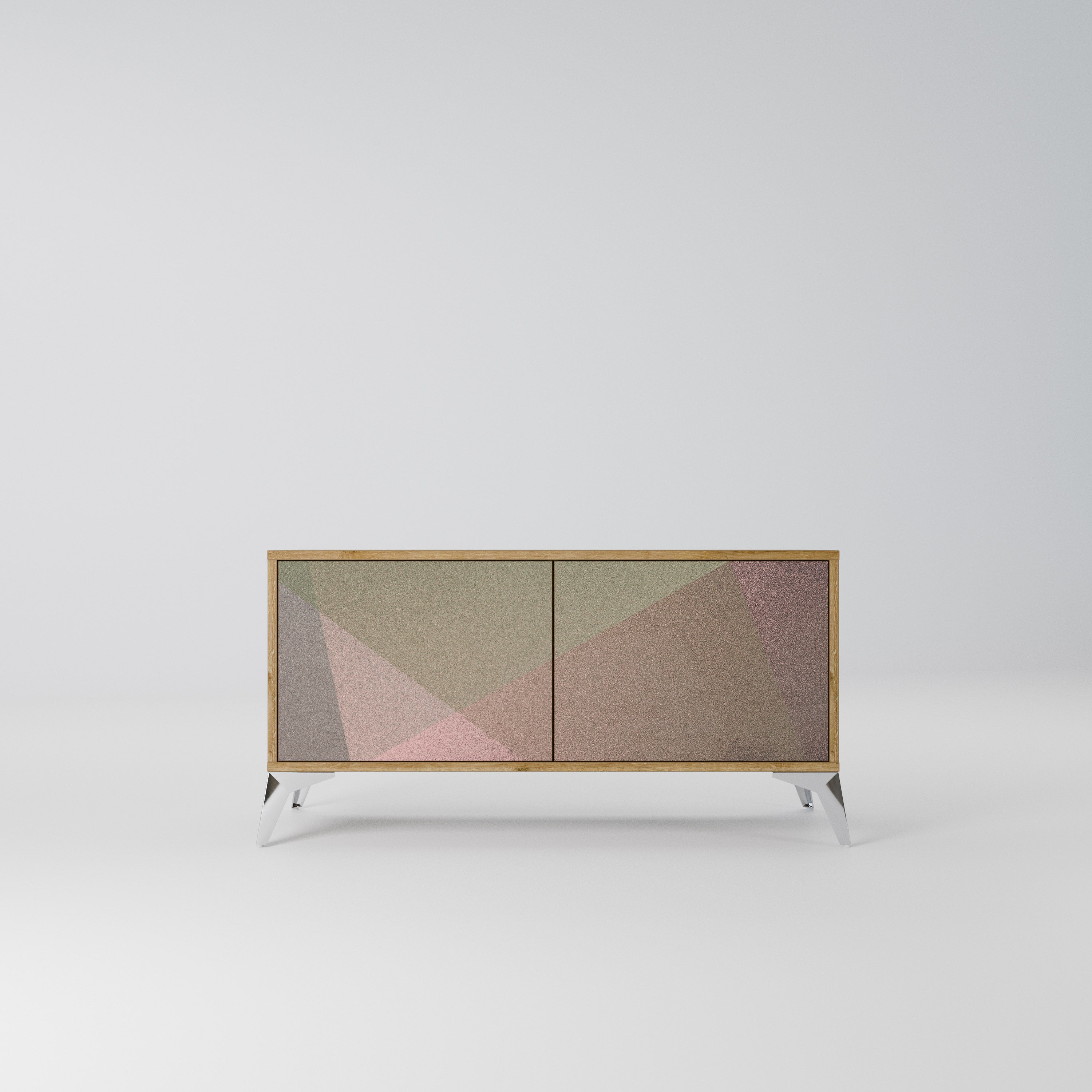 BEIGE GEOMETRY Kompaktowa szafka RTV 2-drzwiowa