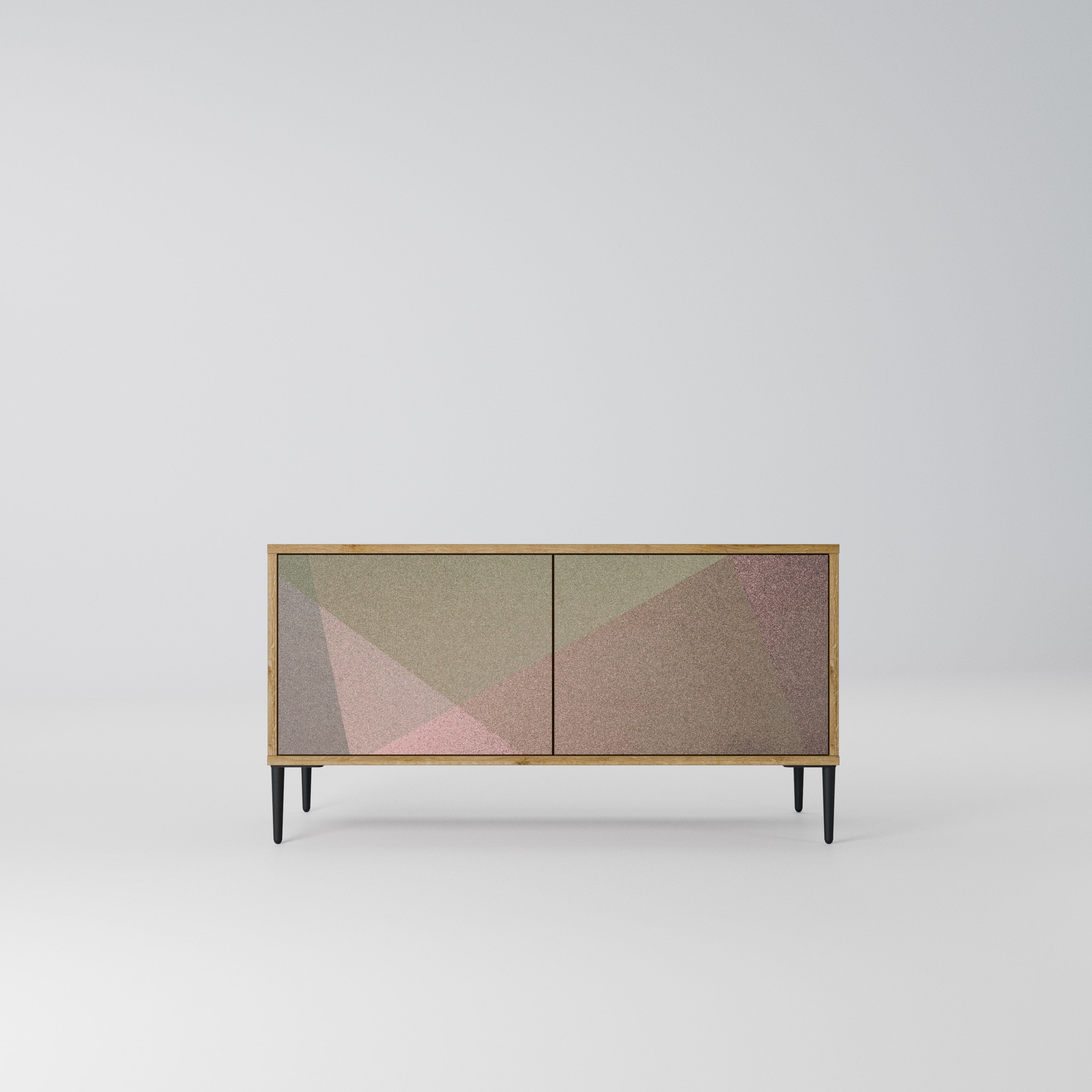 BEIGE GEOMETRY Kompaktowa szafka RTV 2-drzwiowa