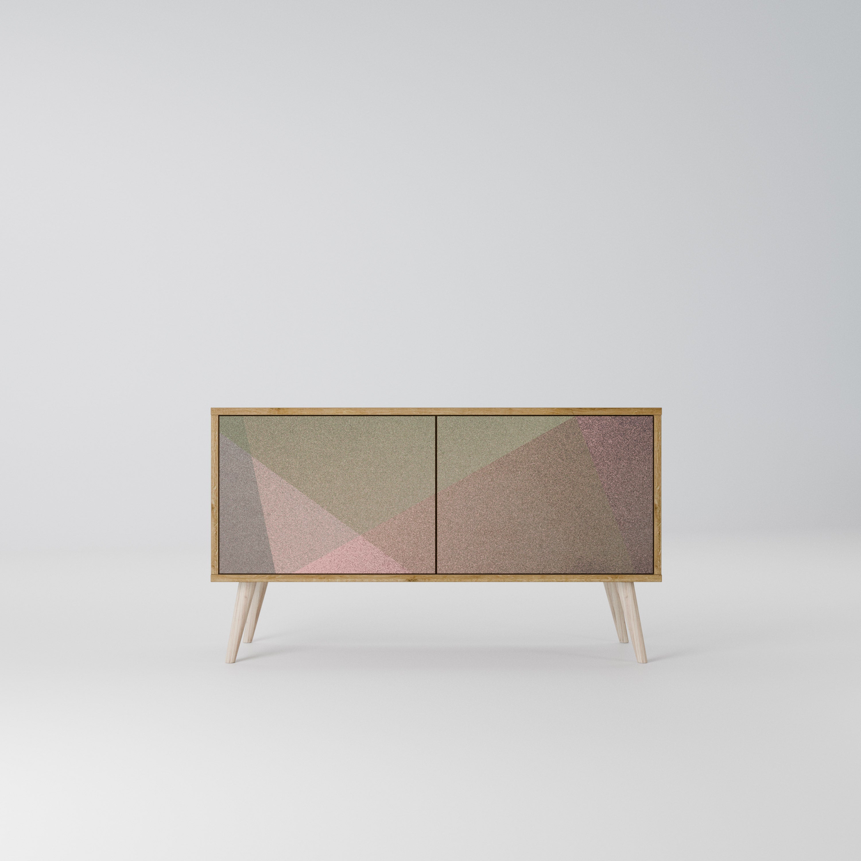 BEIGE GEOMETRY Kompaktowa szafka RTV 2-drzwiowa