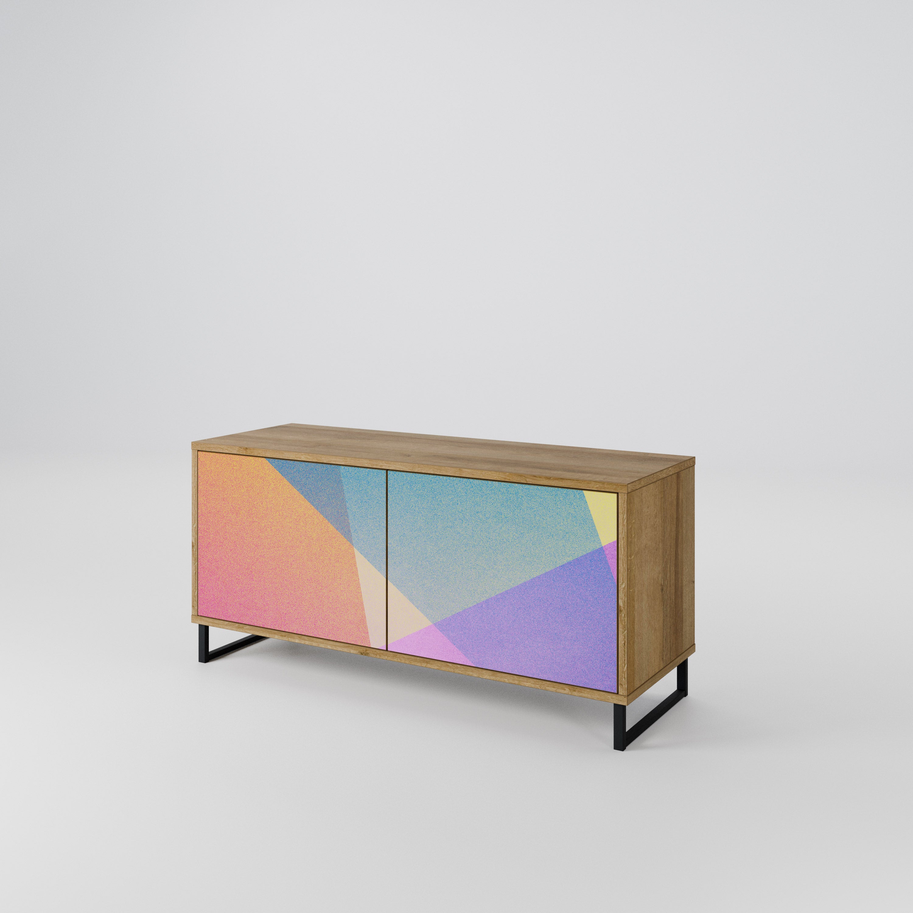 BRIGHT GEOMETRY Kompaktowa szafka RTV 2-drzwiowa
