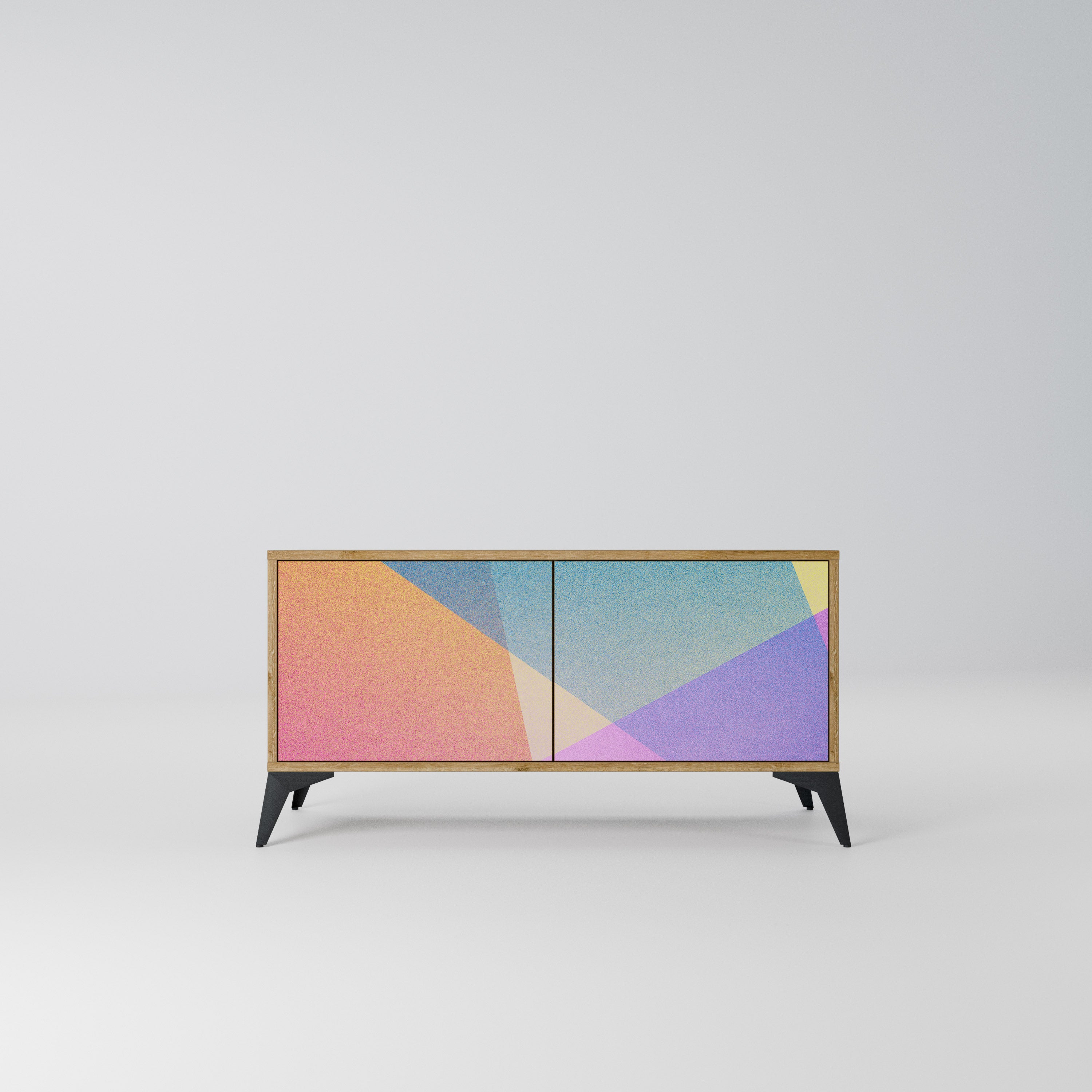 BRIGHT GEOMETRY Kompaktowa szafka RTV 2-drzwiowa