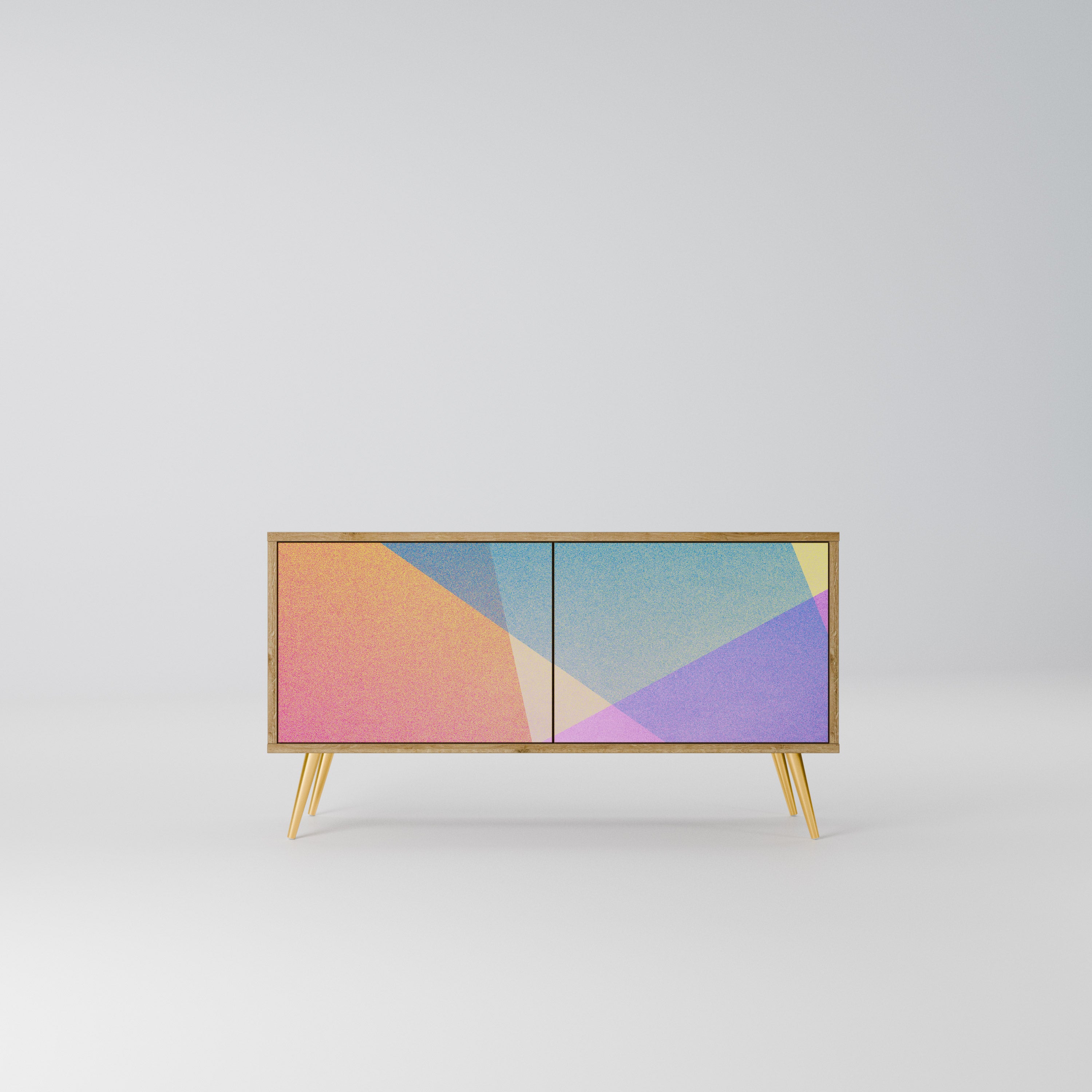 BRIGHT GEOMETRY Kompaktowa szafka RTV 2-drzwiowa