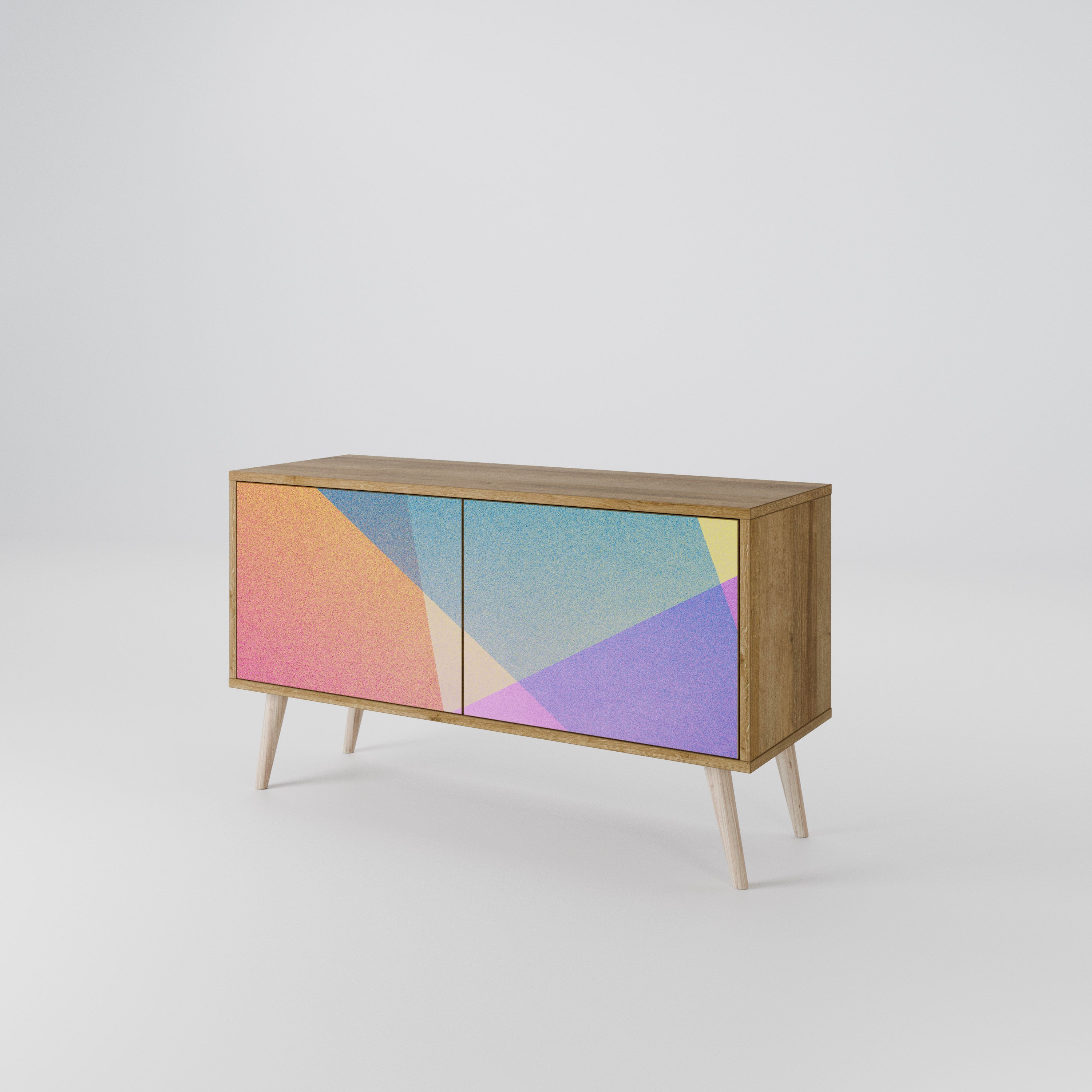 BRIGHT GEOMETRY Kompaktowa szafka RTV 2-drzwiowa